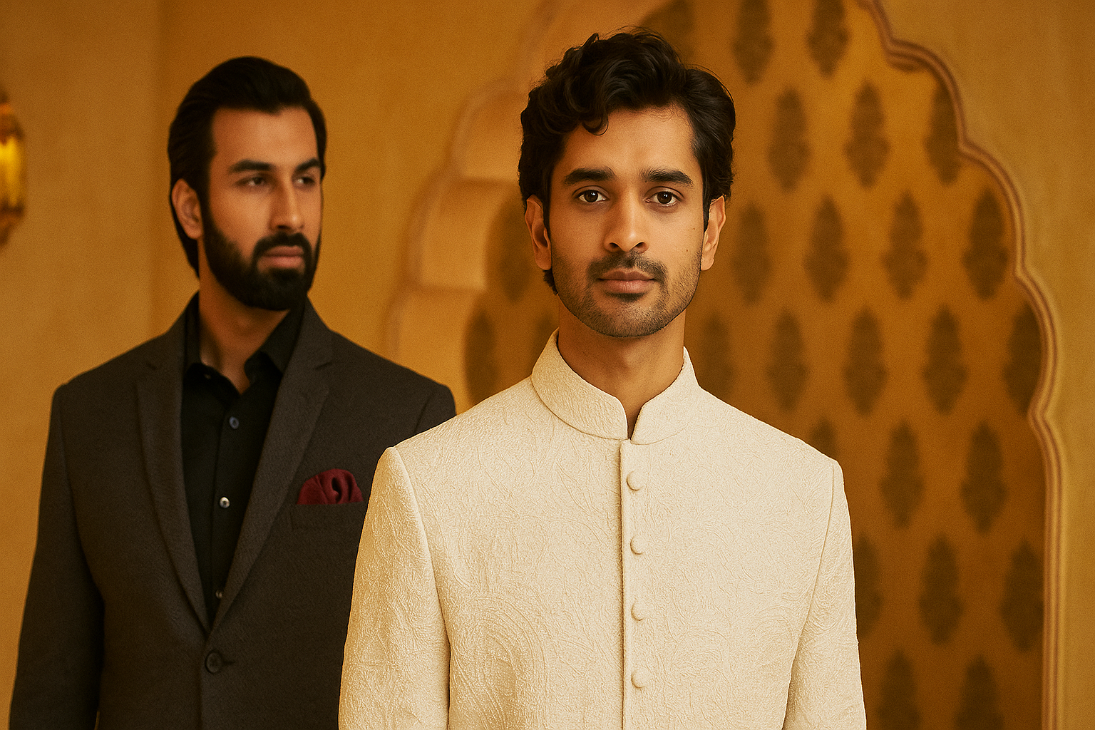 sachin and babi light blue dress Distinguished Engagement Dress for Men
