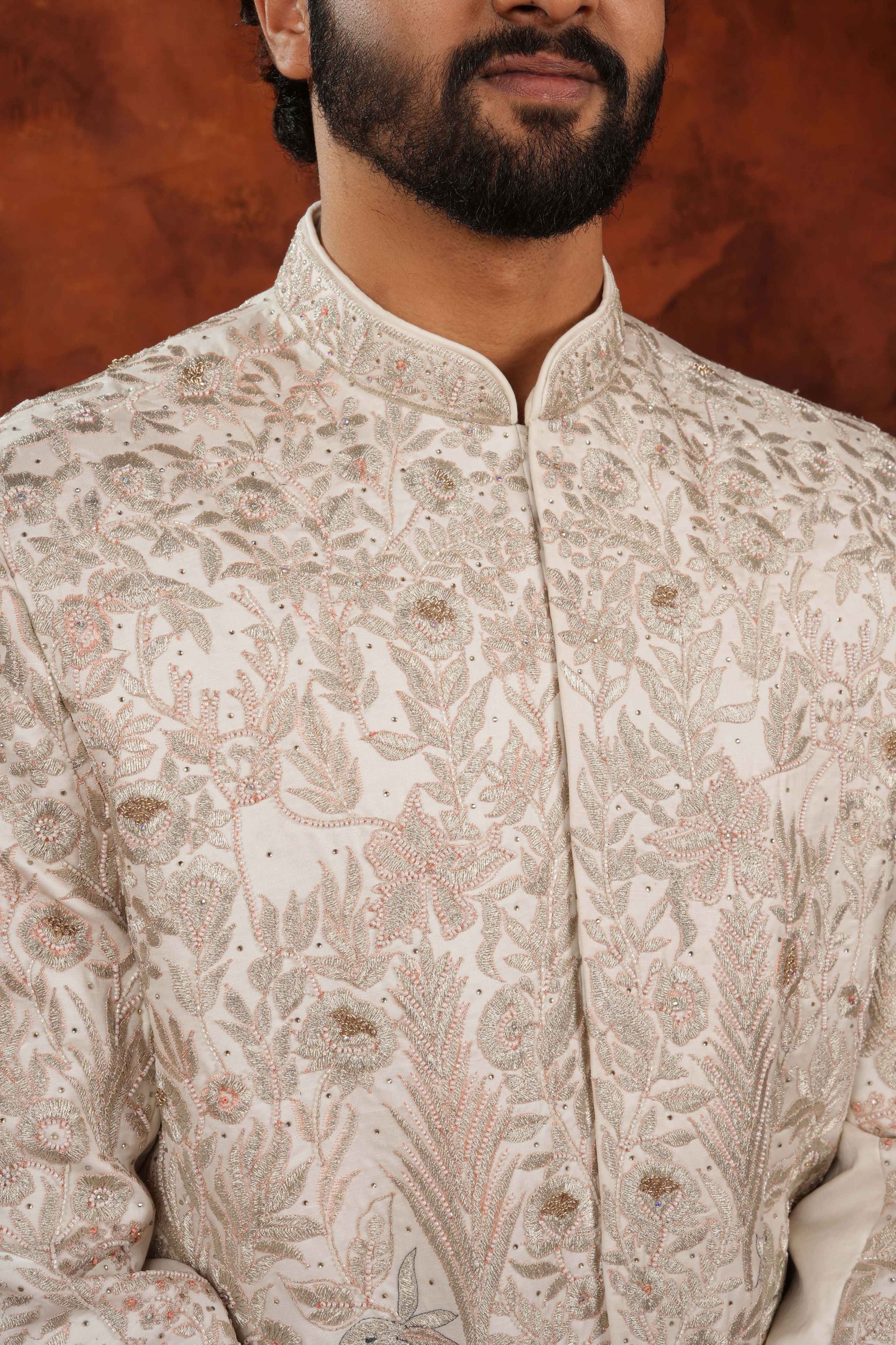Meharudda Ivory Sherwani Set