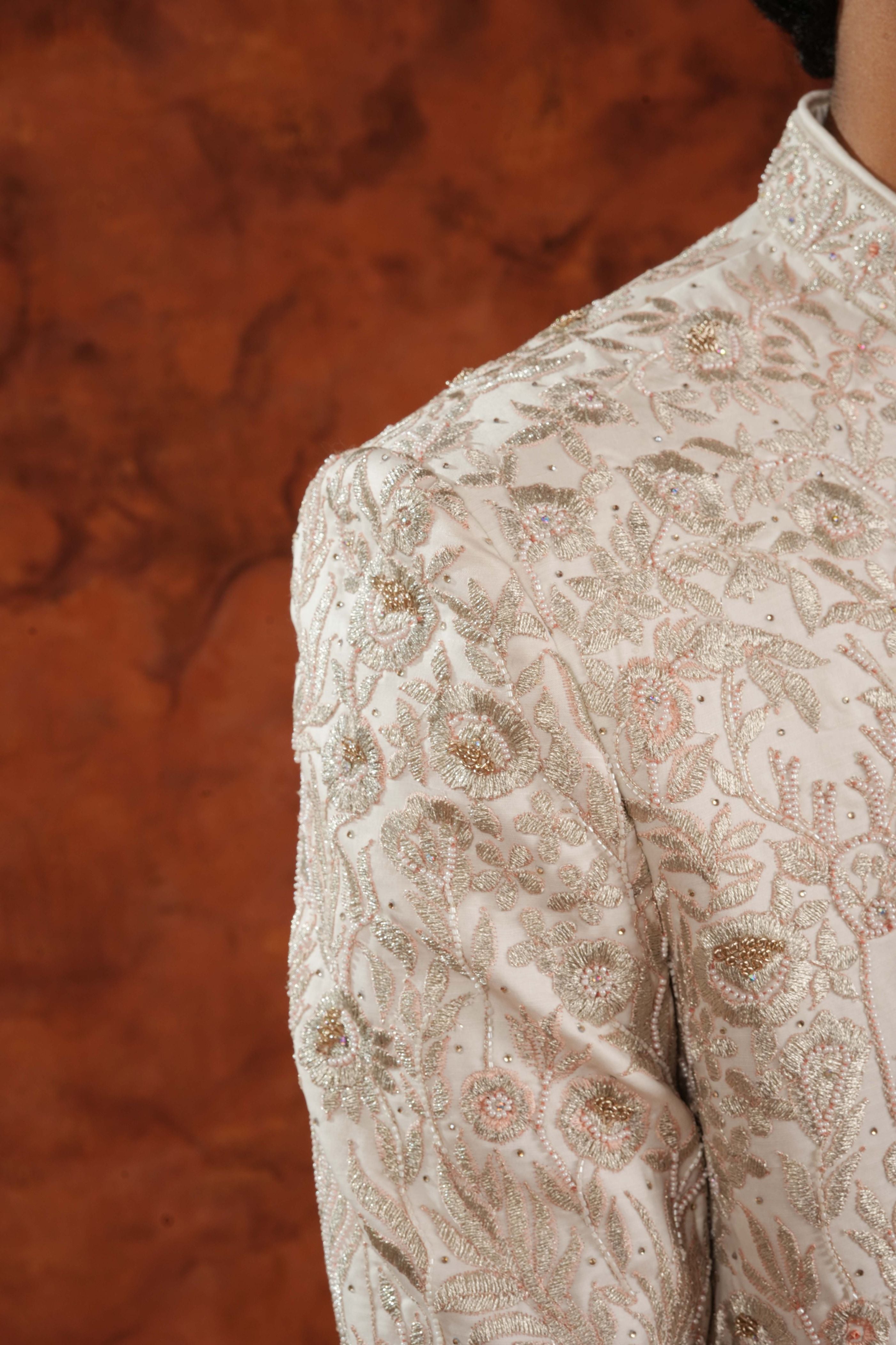 Meharudda Ivory Sherwani Set