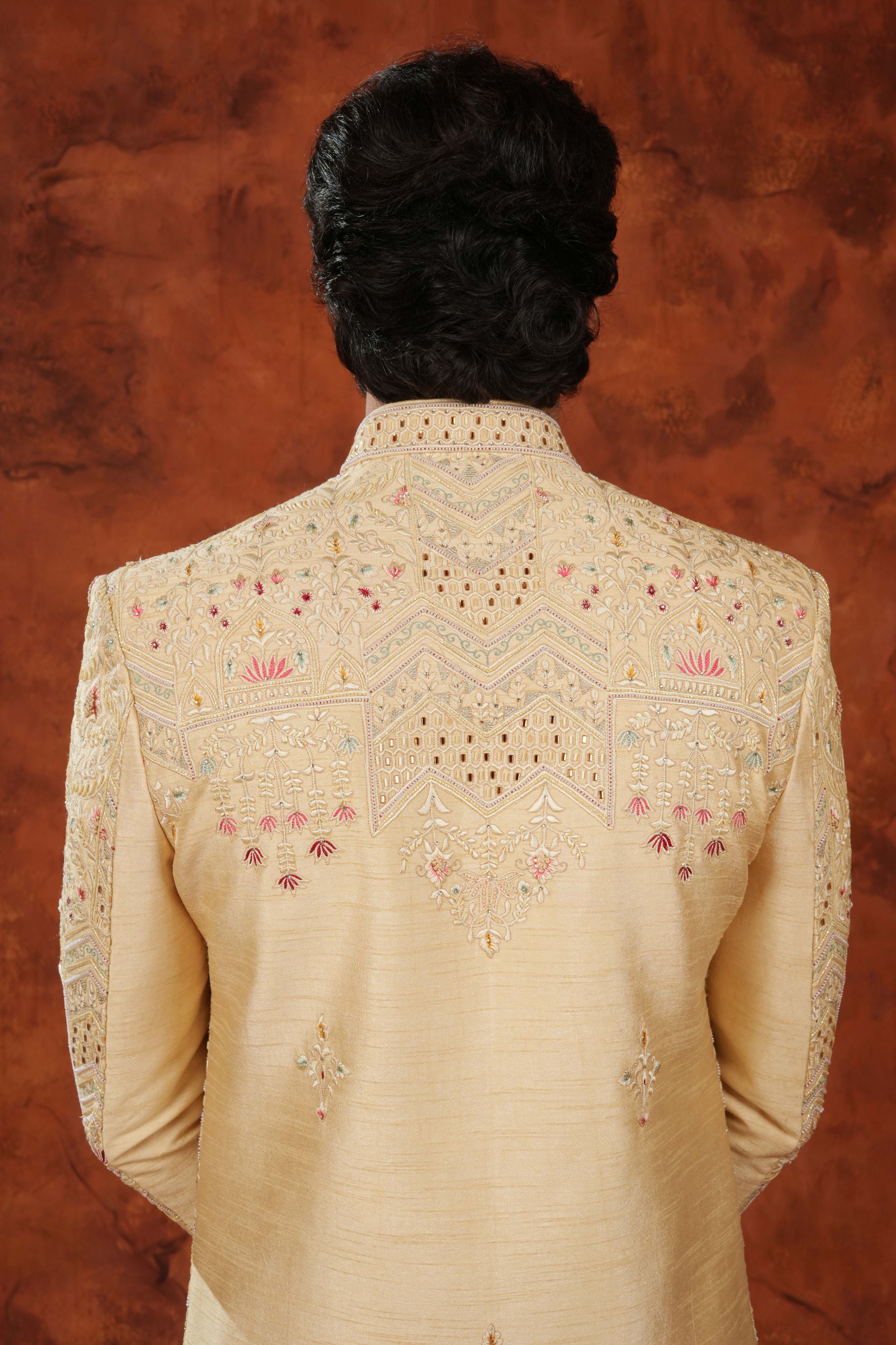 Suvarna Beige Sherwani Set