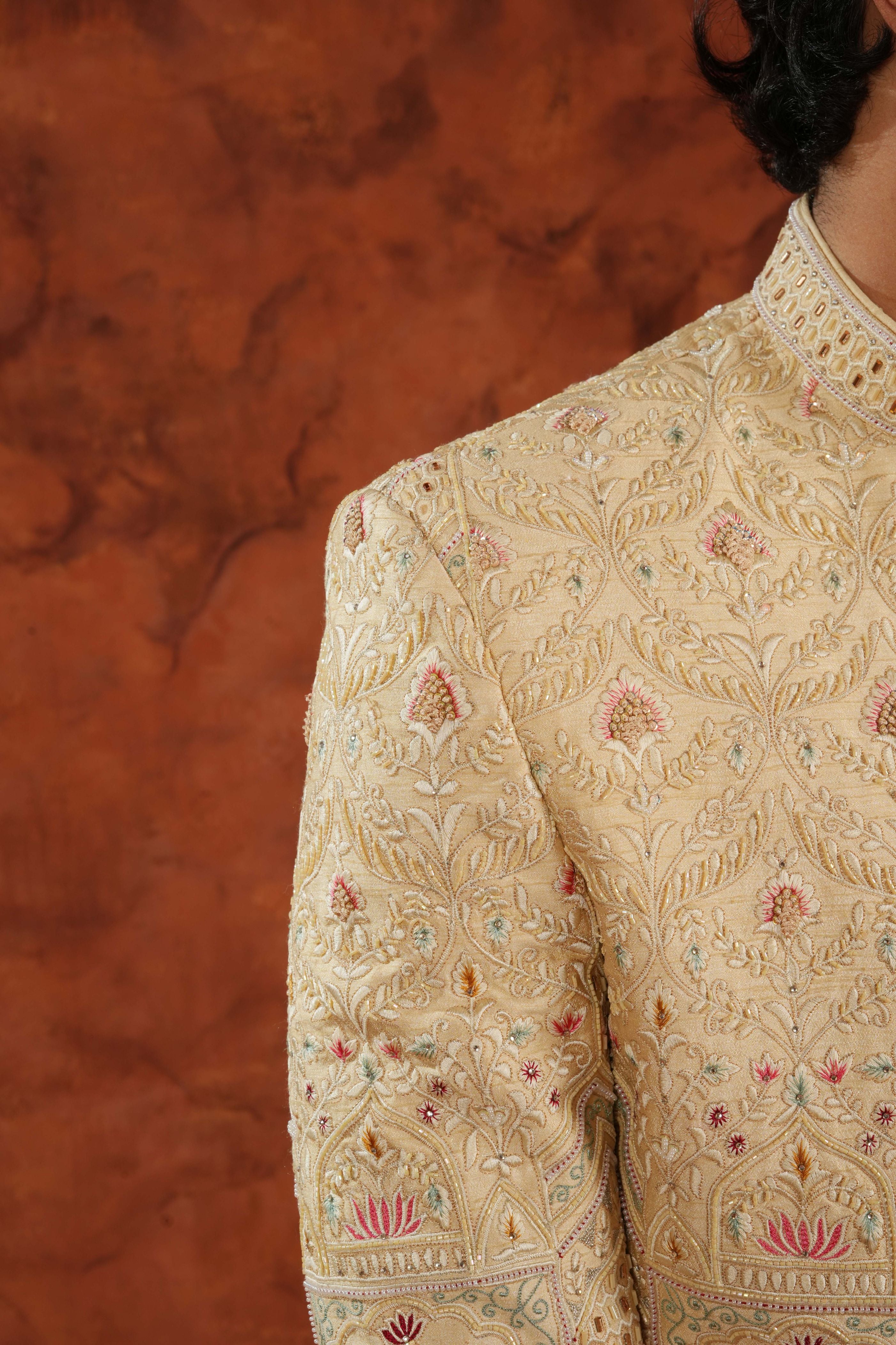 Suvarna Beige Sherwani Set