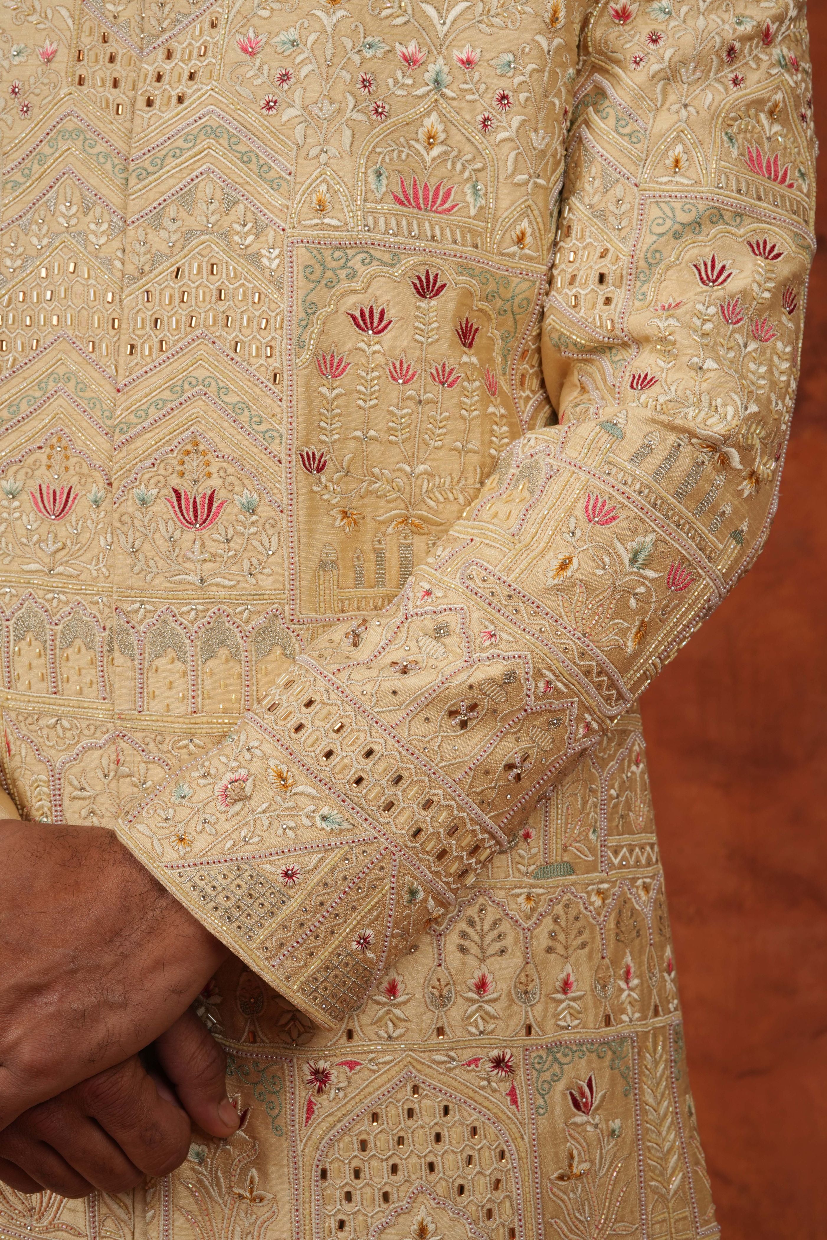 Suvarna Beige Sherwani Set