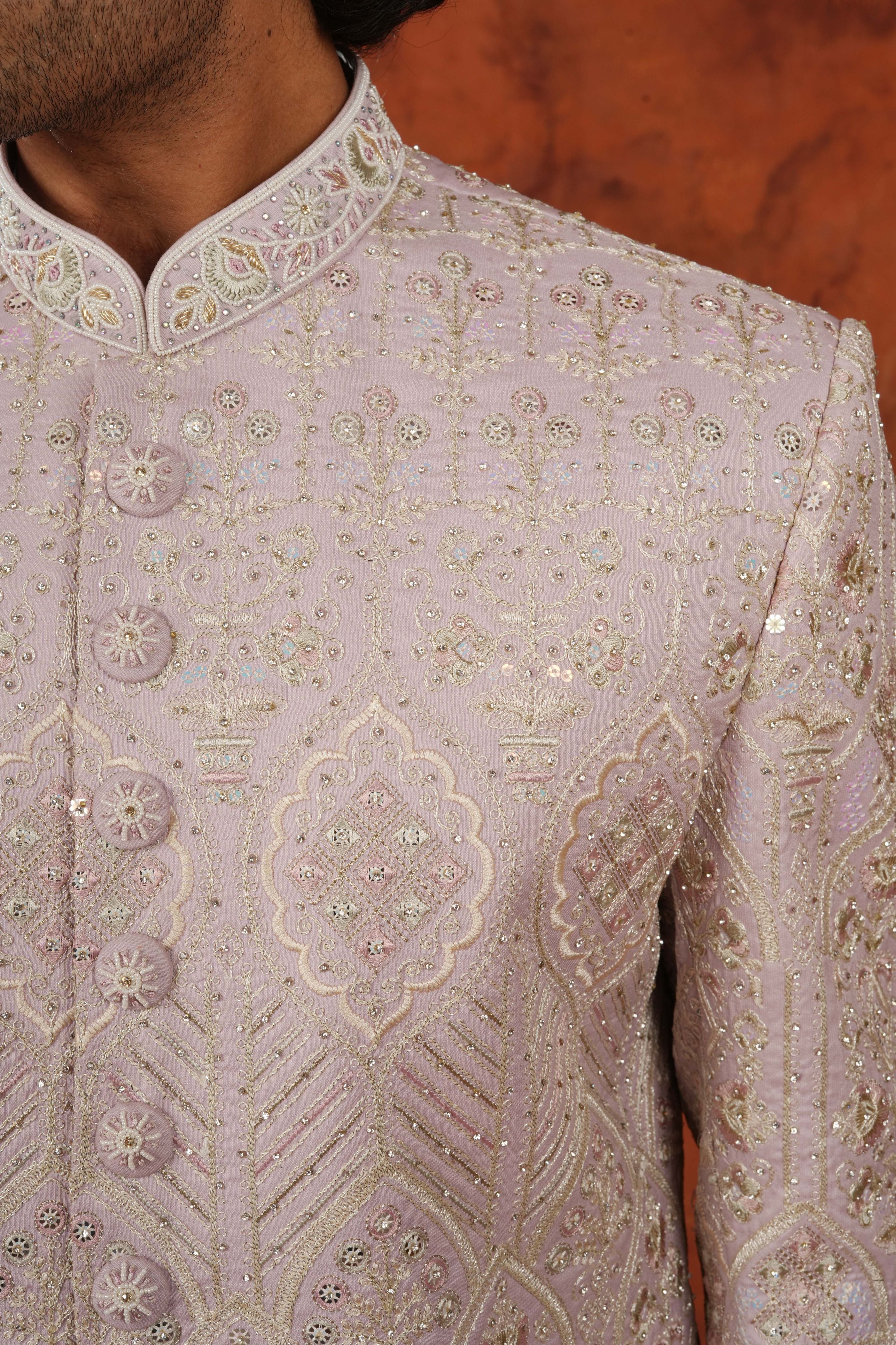 Gulnar Ivory Sherwani Set
