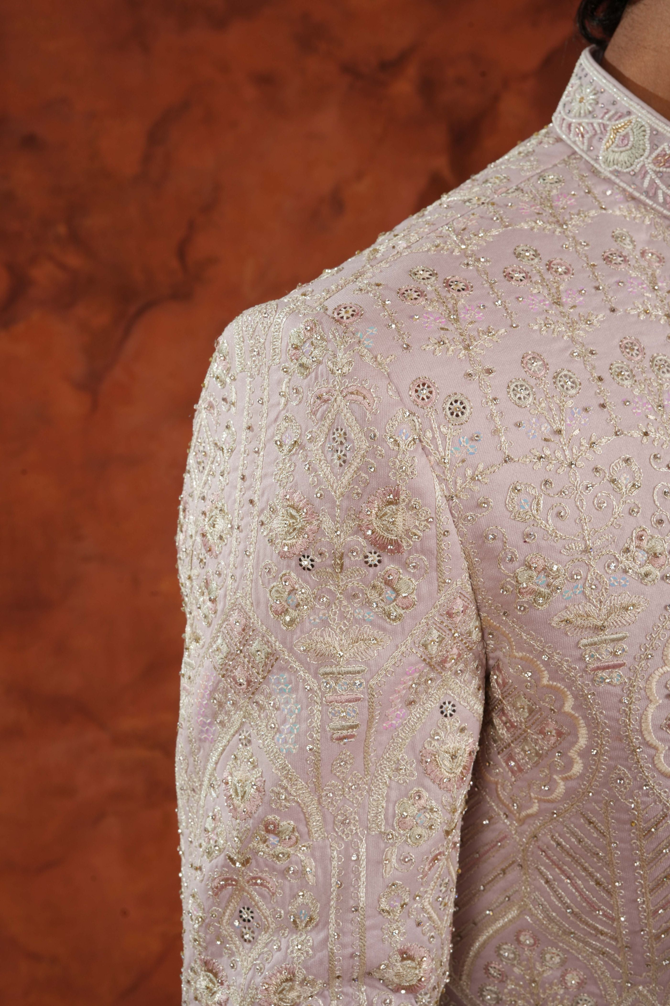 Gulnar Ivory Sherwani Set