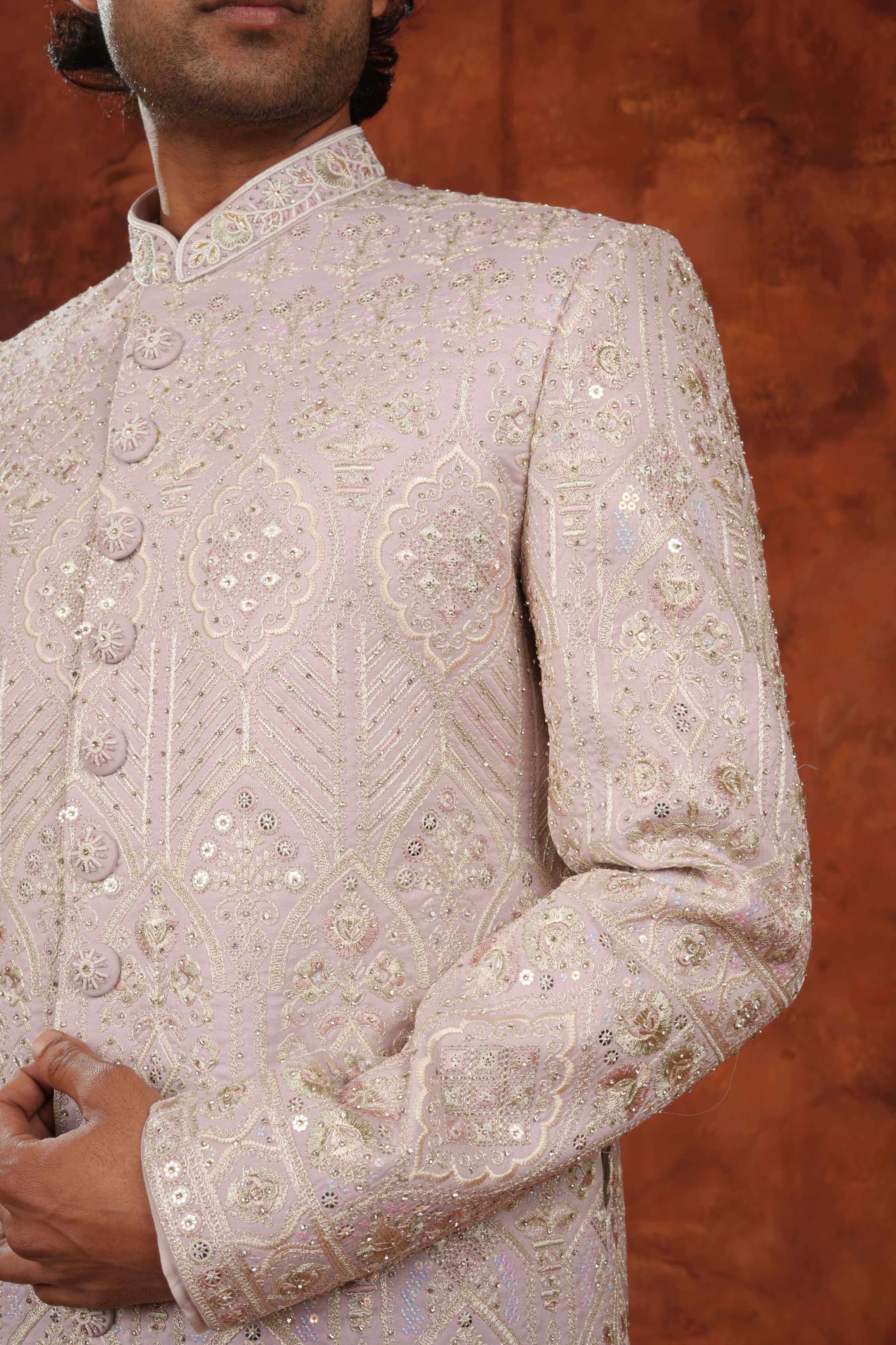 Gulnar Ivory Sherwani Set