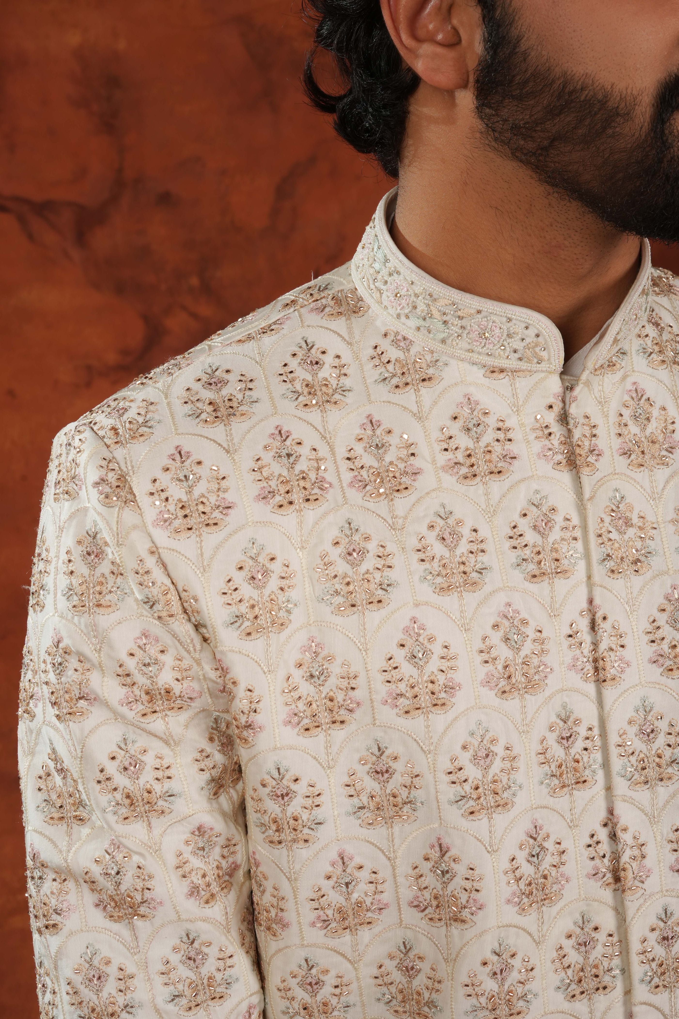 Ivory Kalam Sherwani Set