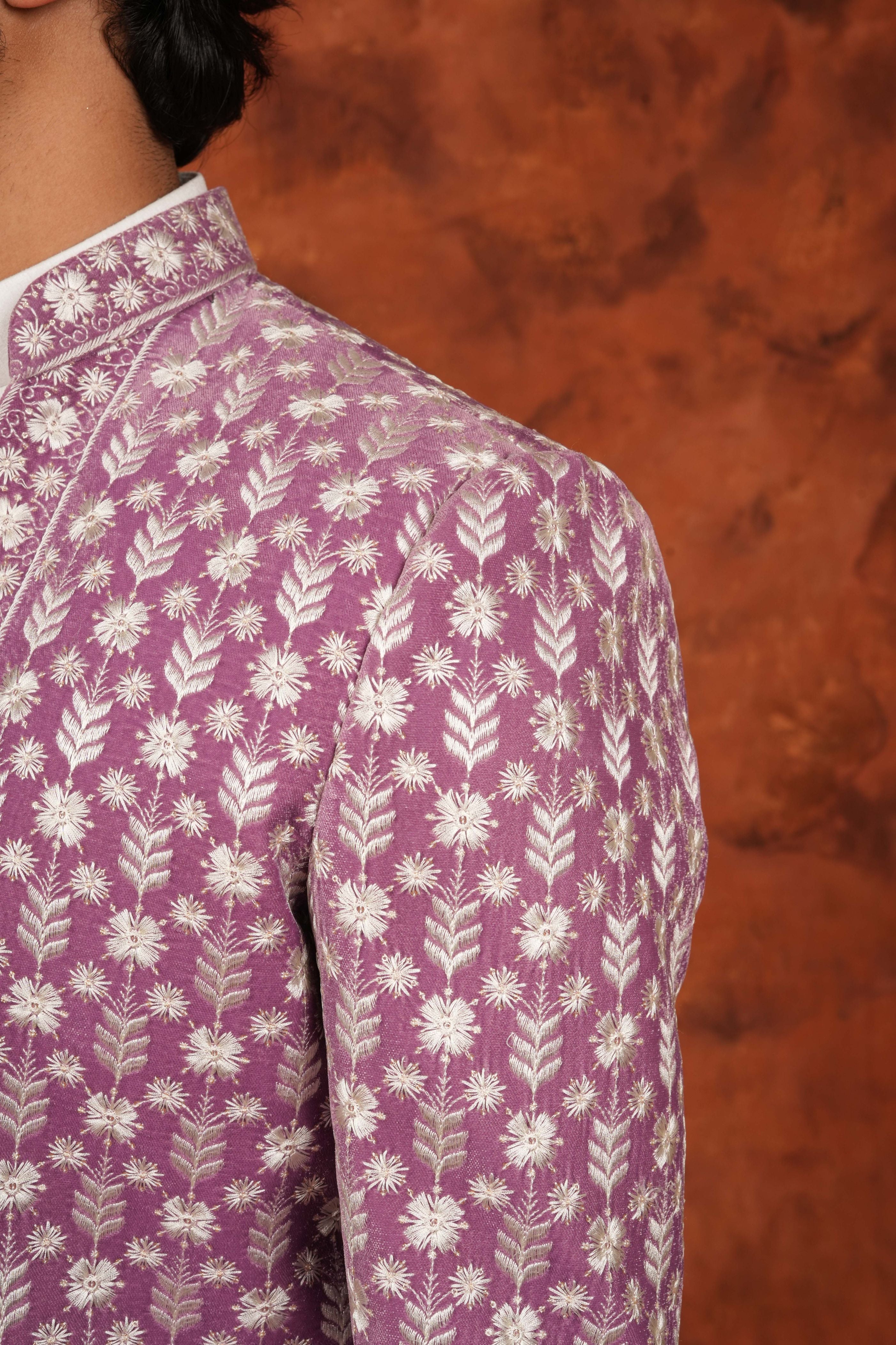 Onion Bloom Velvet Indowestern