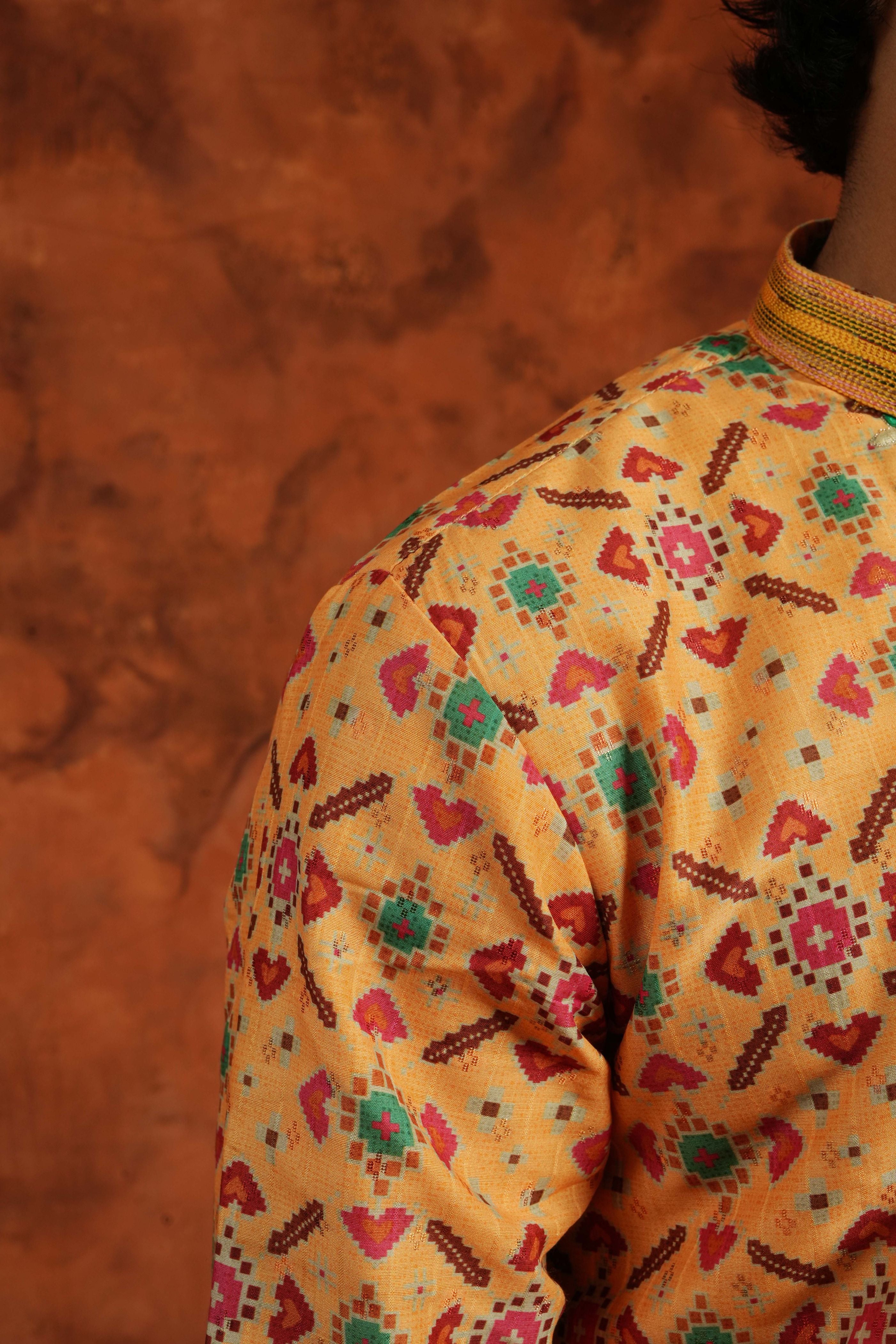 Vibrant Mustard Embroidered Kurta