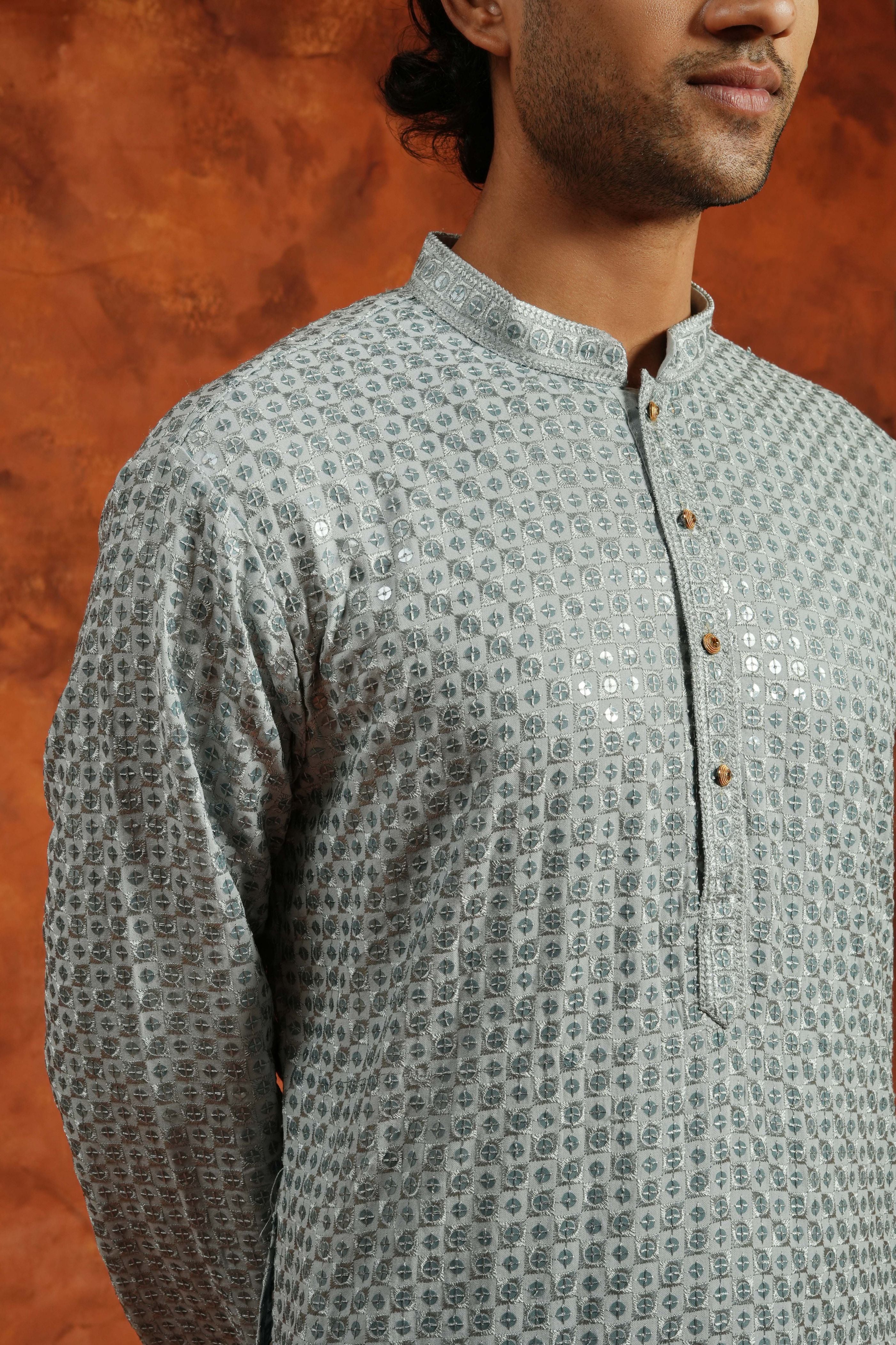 Subtle light blue Sequin Kurta