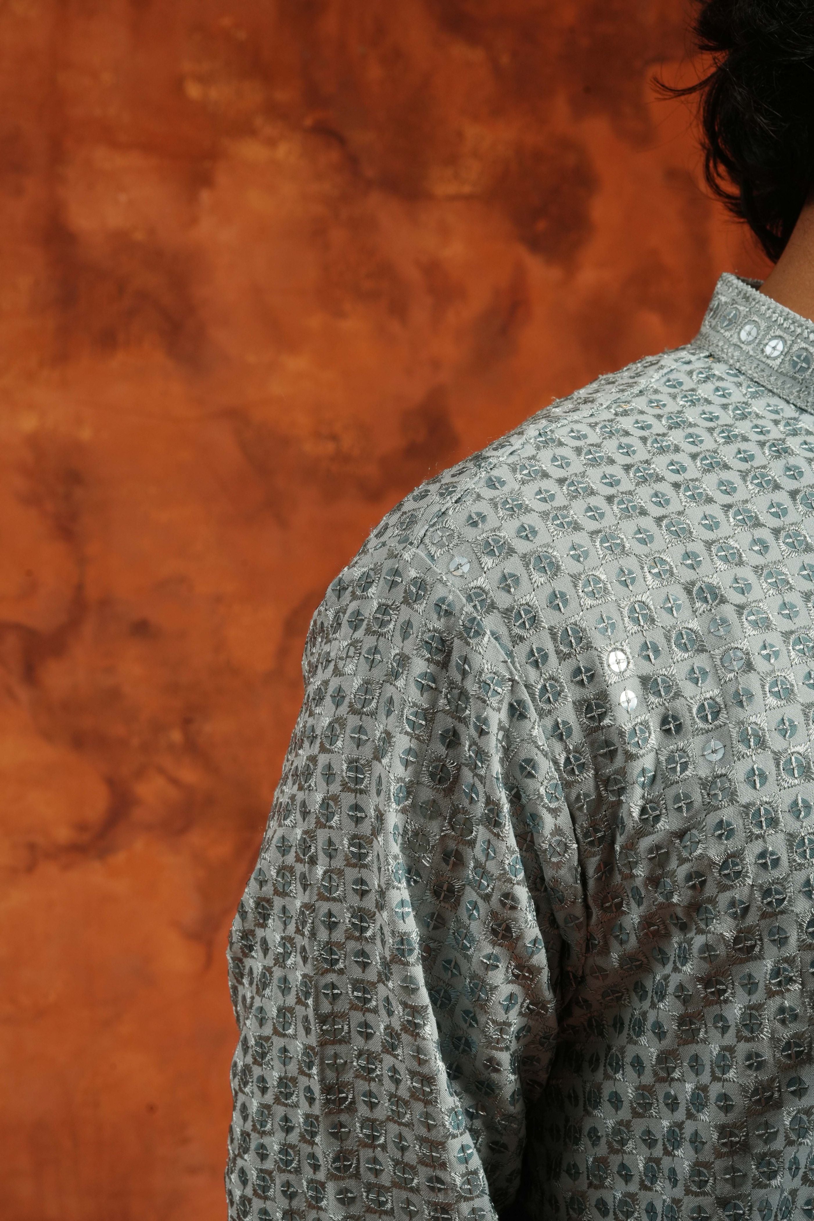 Subtle light blue Sequin Kurta