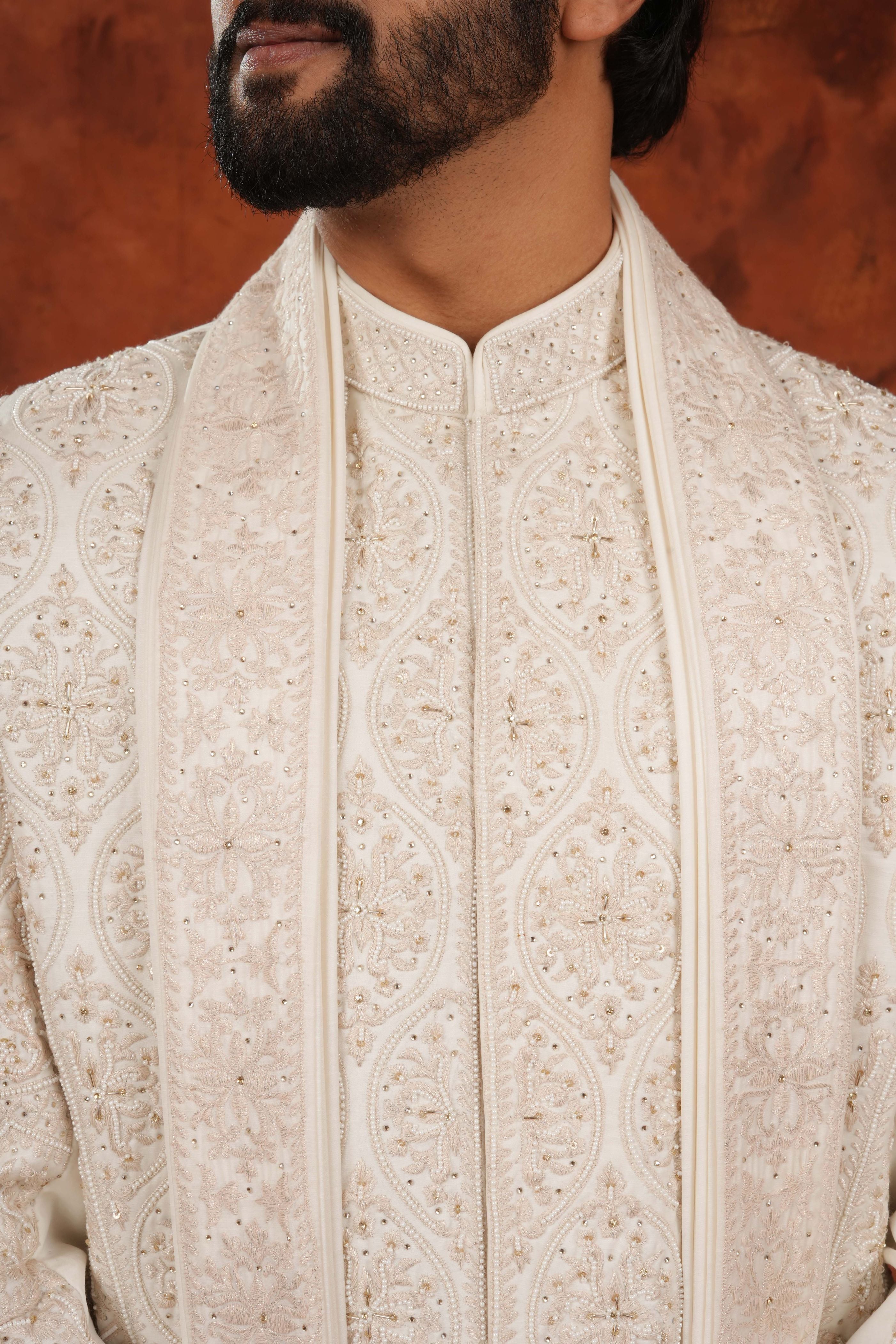 Elan Ivory Sherwani Set
