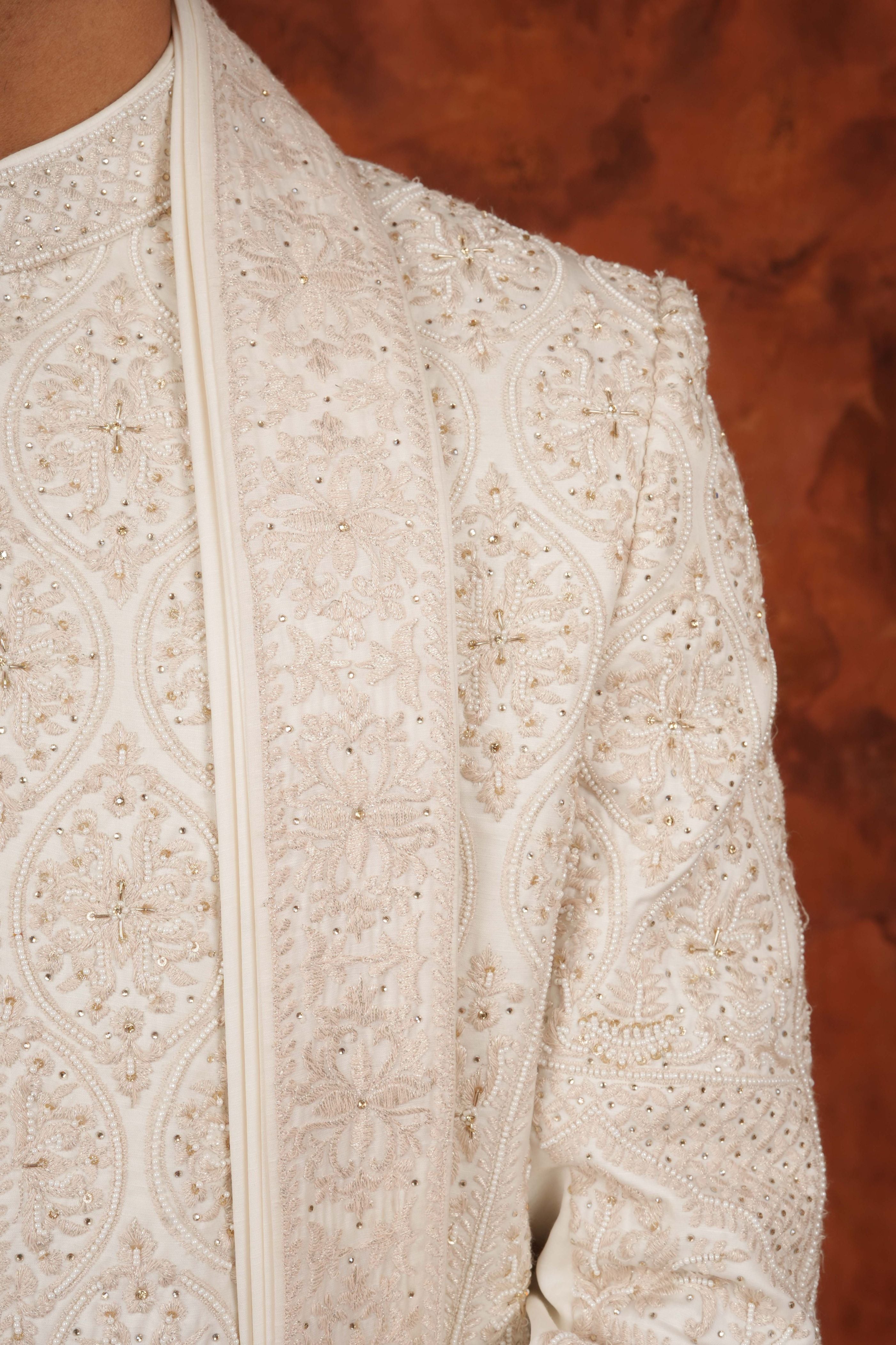 Elan Ivory Sherwani Set