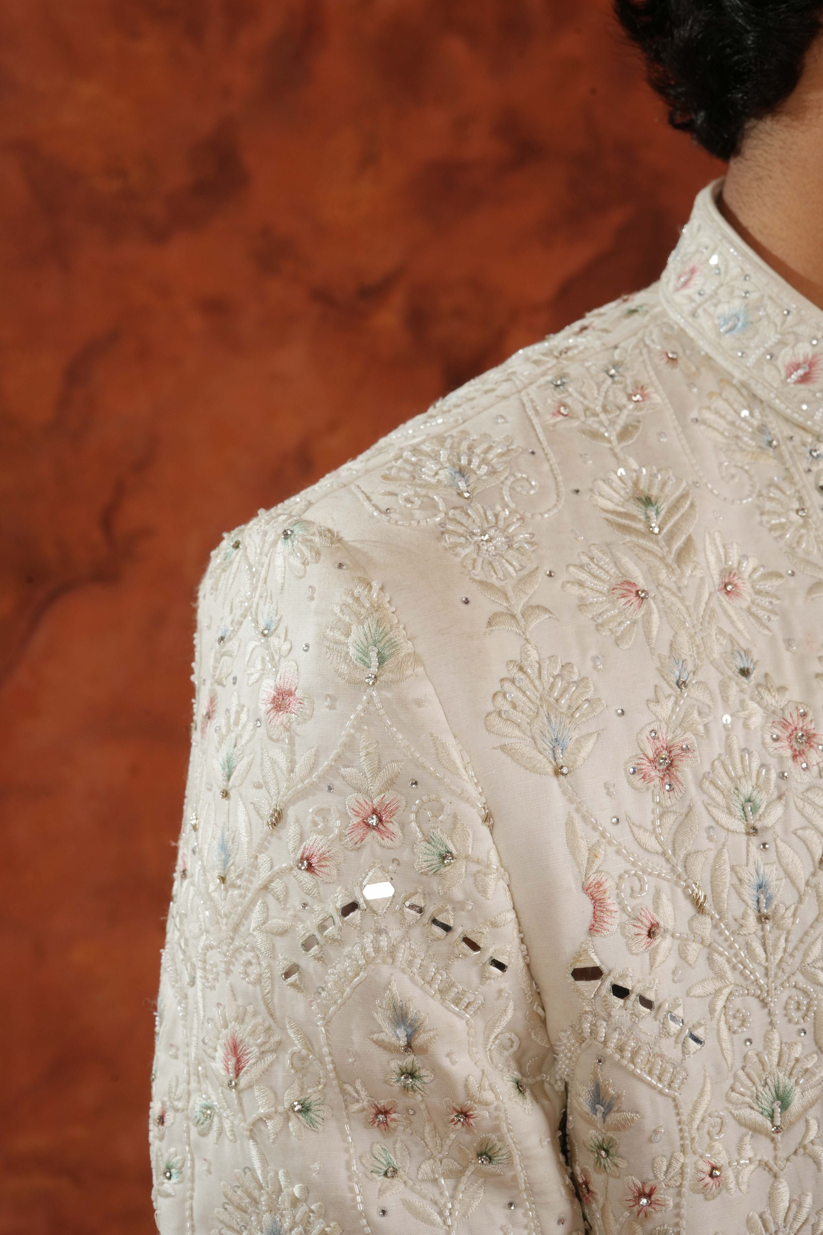 Mehr Ivory Sherwani Set