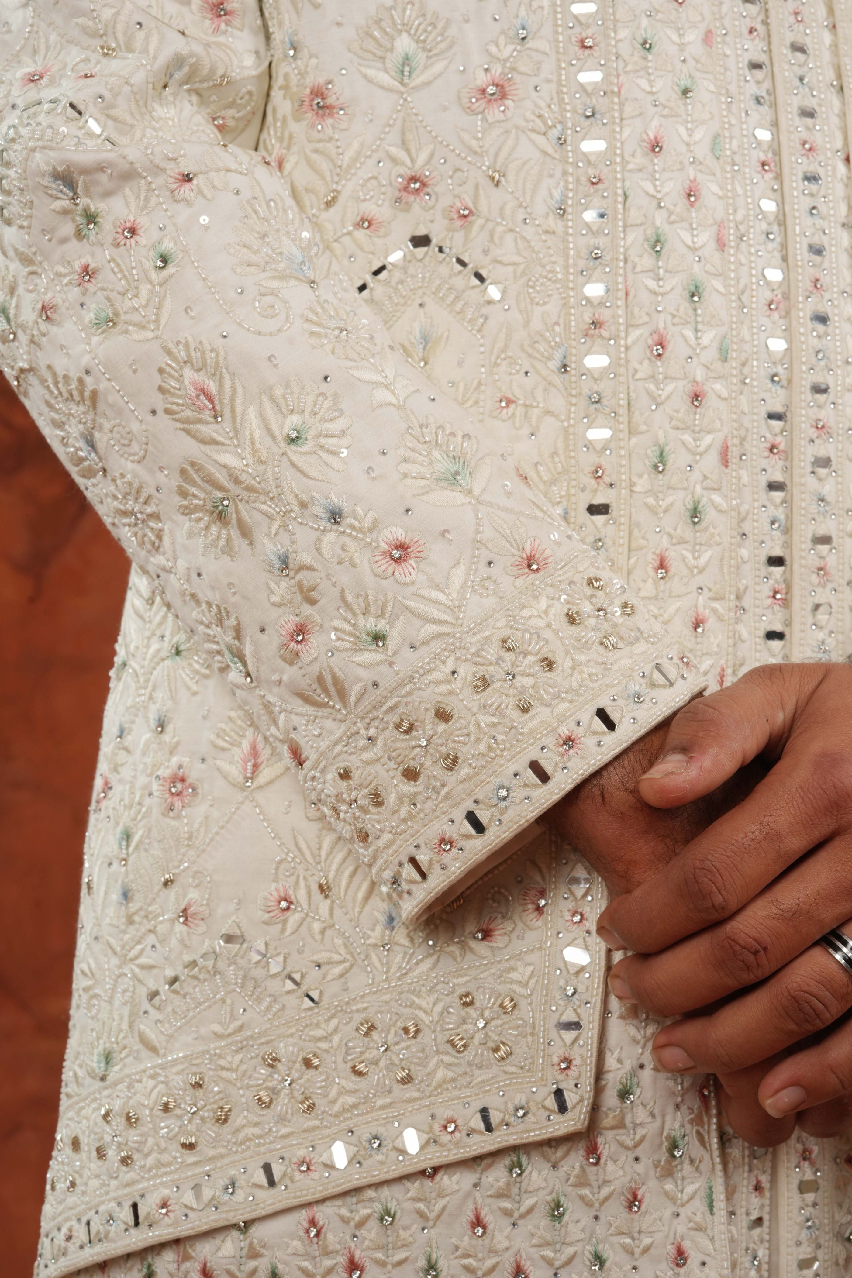 Mehr Ivory Sherwani Set