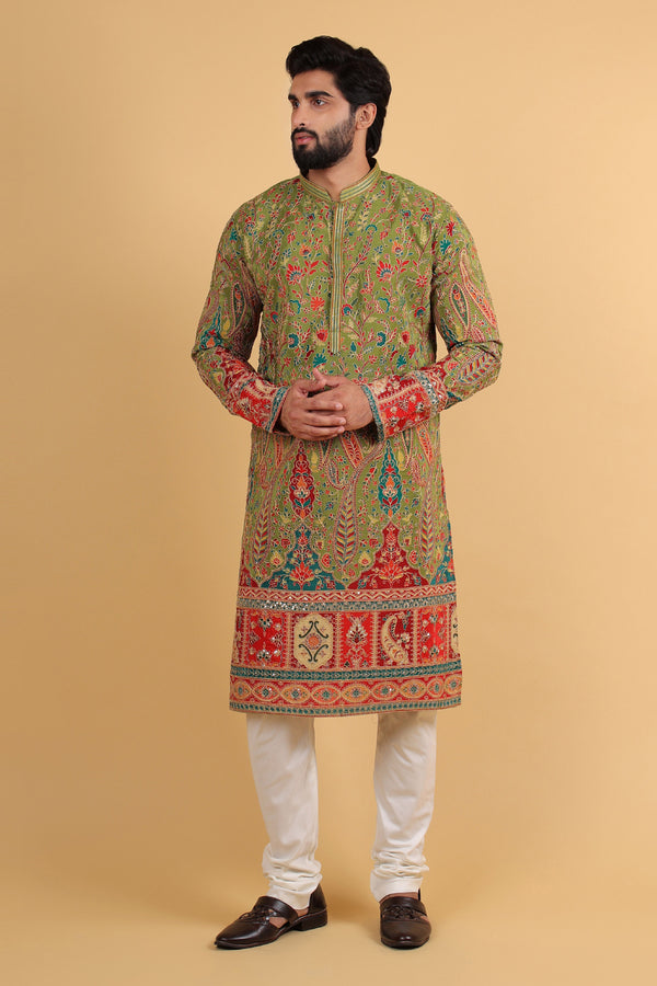 Regal Multicolor Kasab Embroidered Kurta