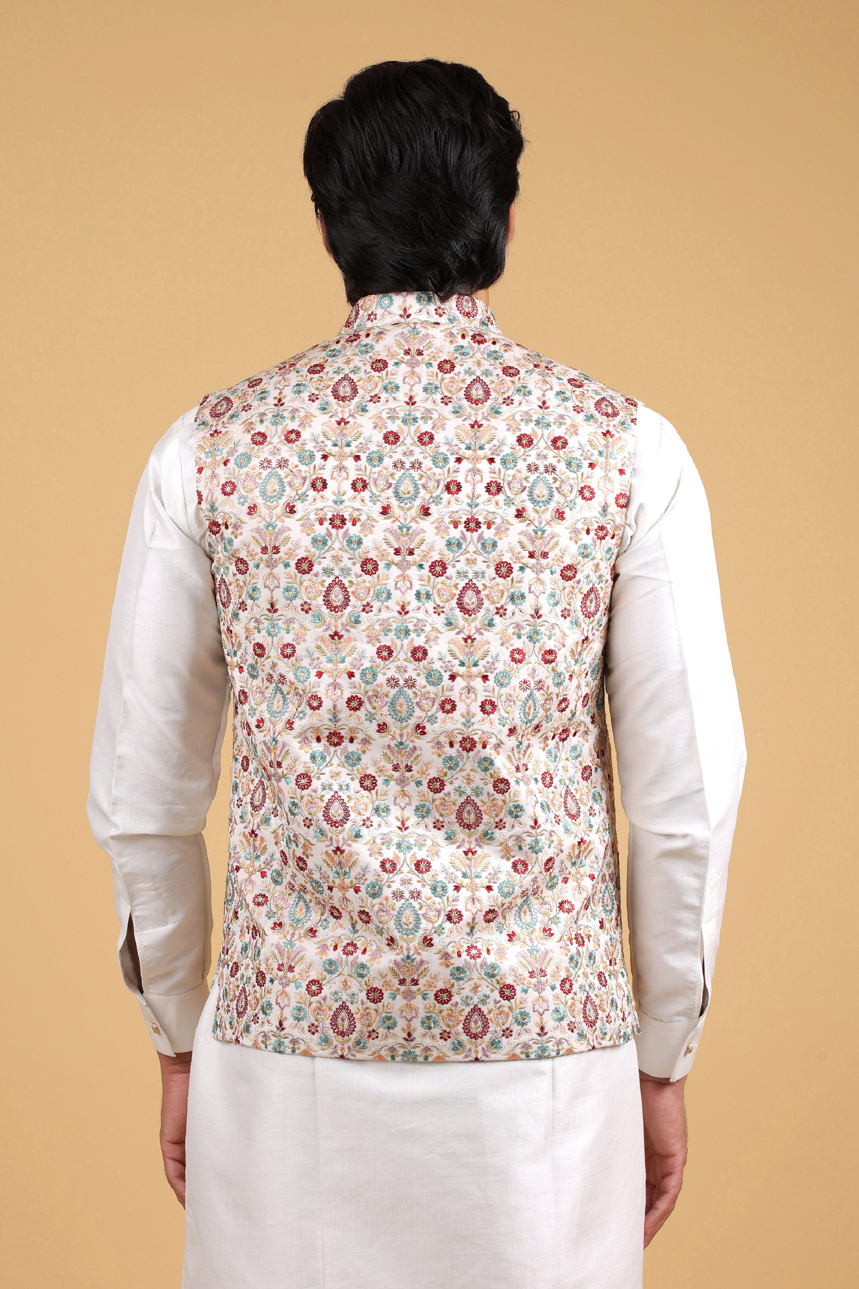 Regal Multicolor Zari Embroidered Sadri