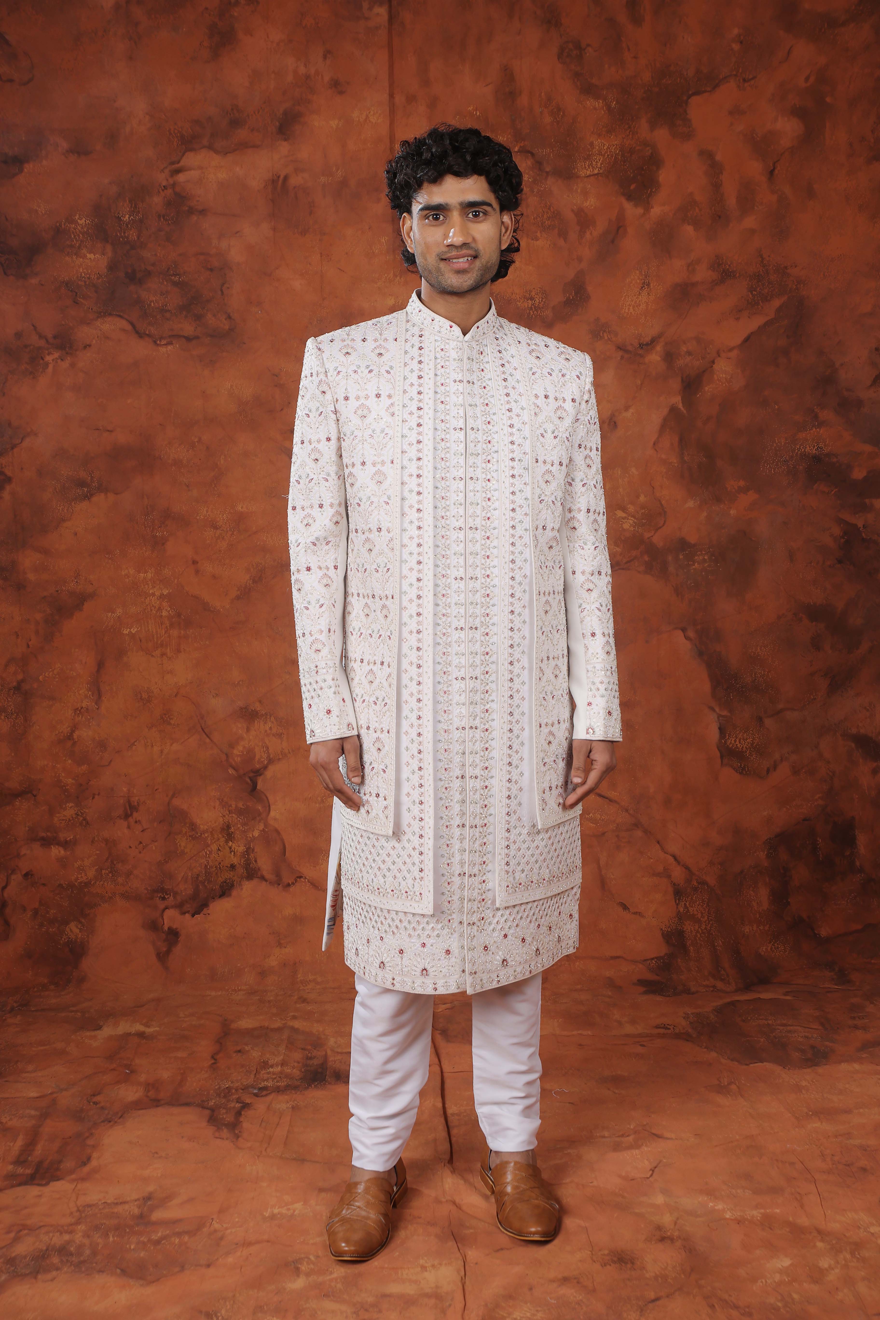 Ivory Blossom Sherwani Set
