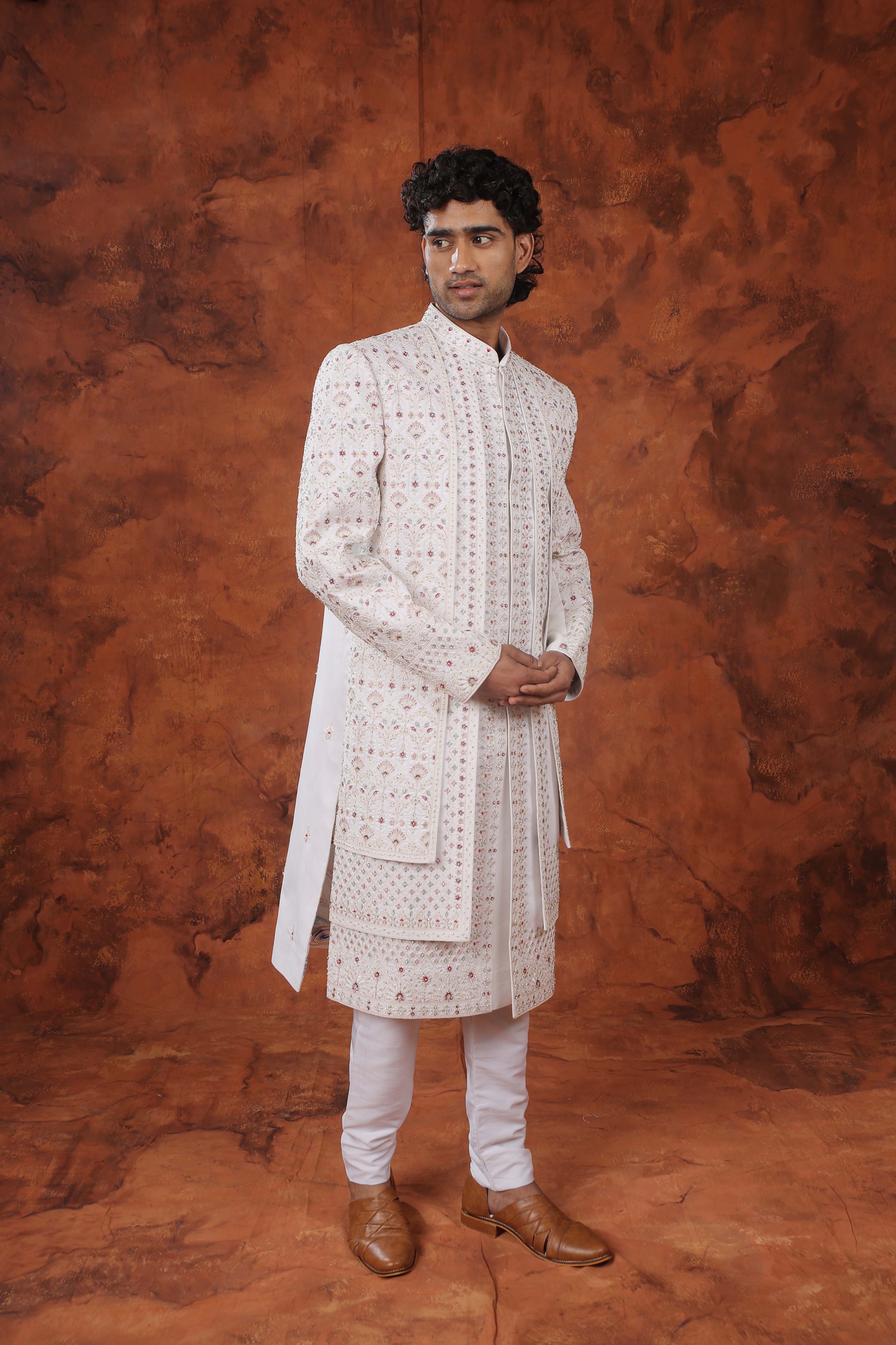 Ivory Blossom Sherwani Set