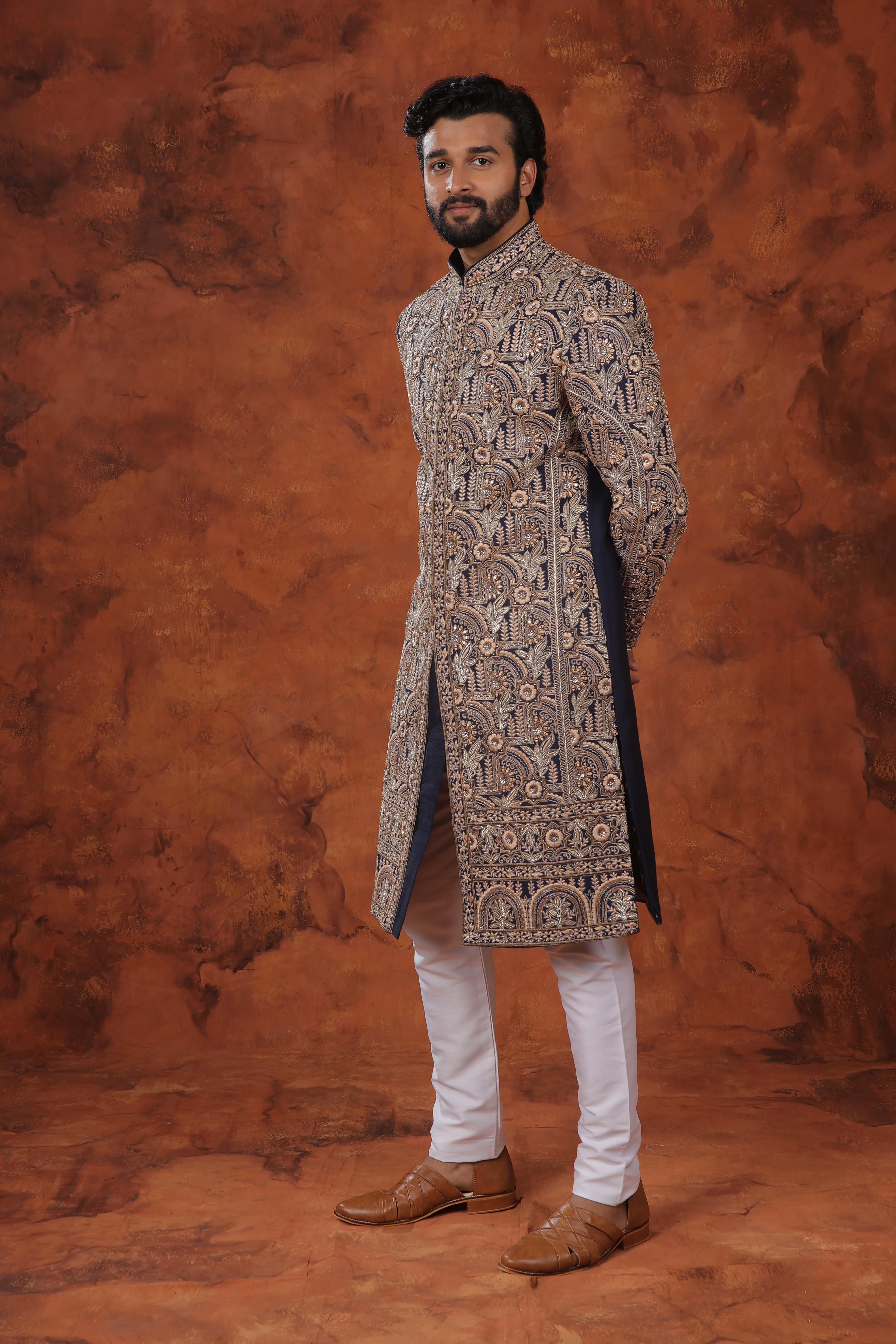 Midnight Garden Sherwani Set