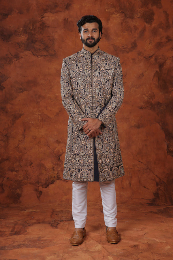 Midnight Garden Sherwani Set