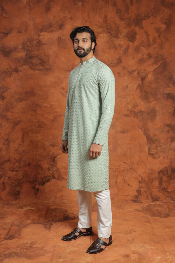 The Mint Grace Textured Kurta