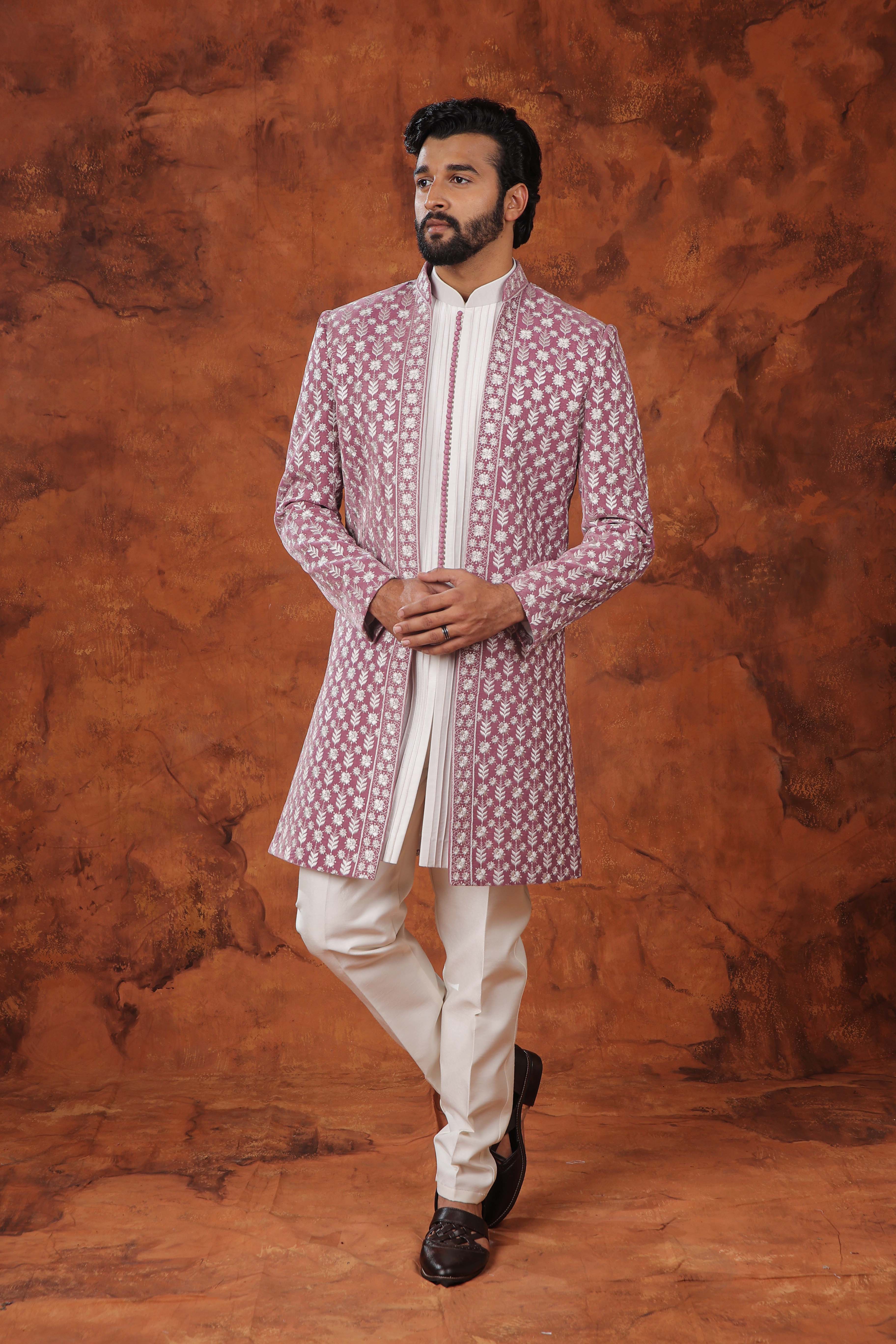 Onion Bloom Velvet Indowestern