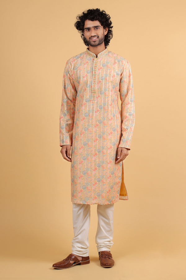 Sunlit Floral Embroidered Kurta Pyjama