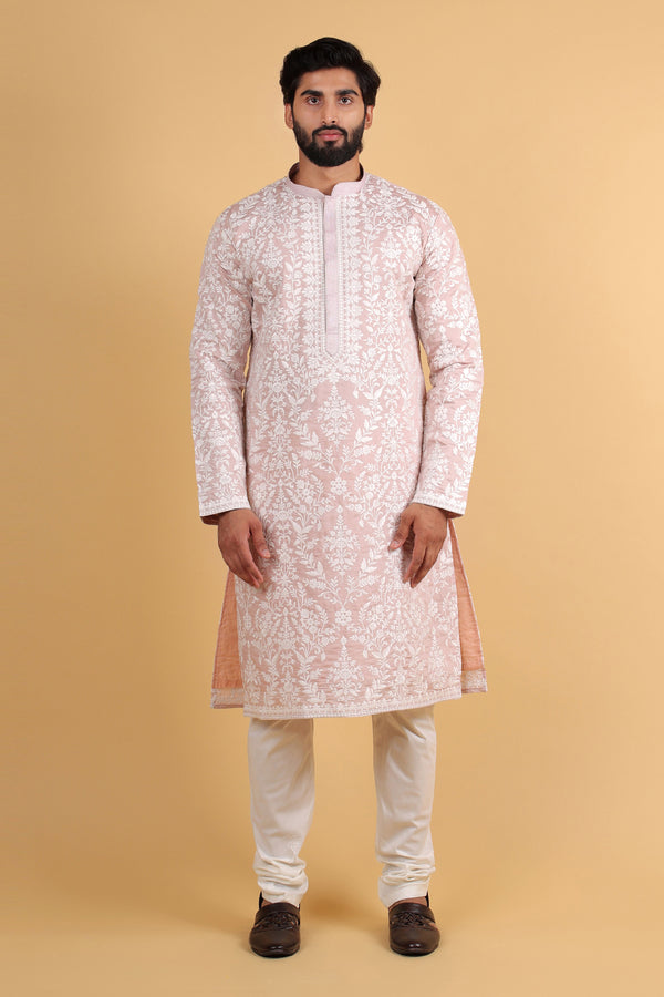 Noor Light Onion Thread-Jaal Kurta