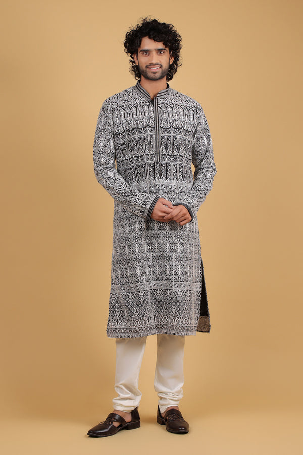 Noir Grace Georgette Resham Embroidered Kurta Set