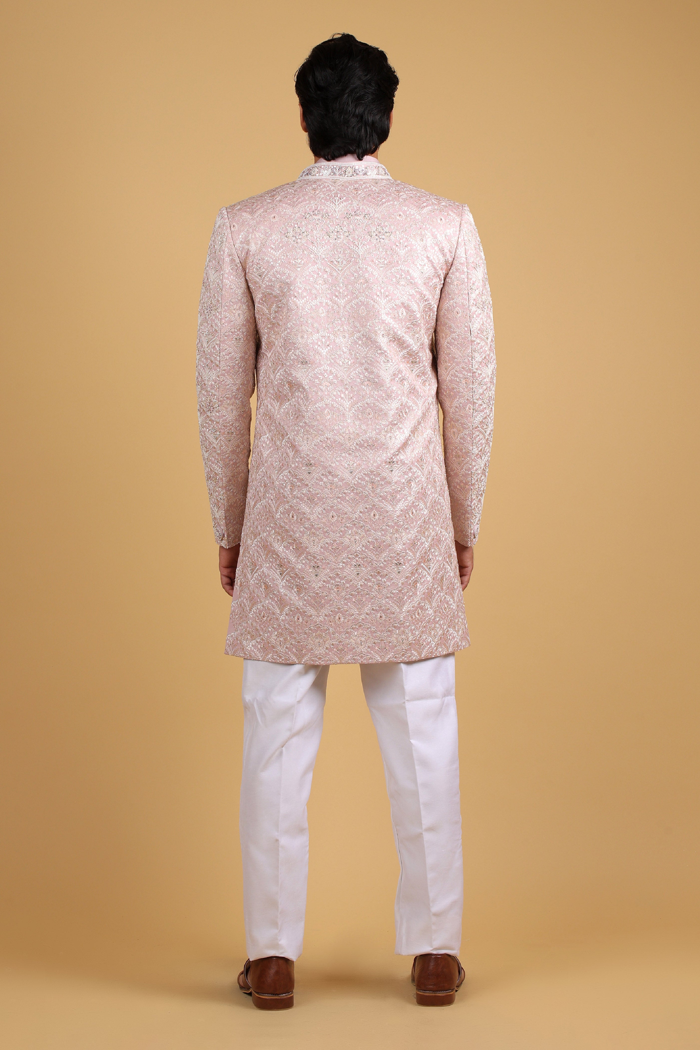 Blush Lavender Regal Embroidered Indo Western Ensemble