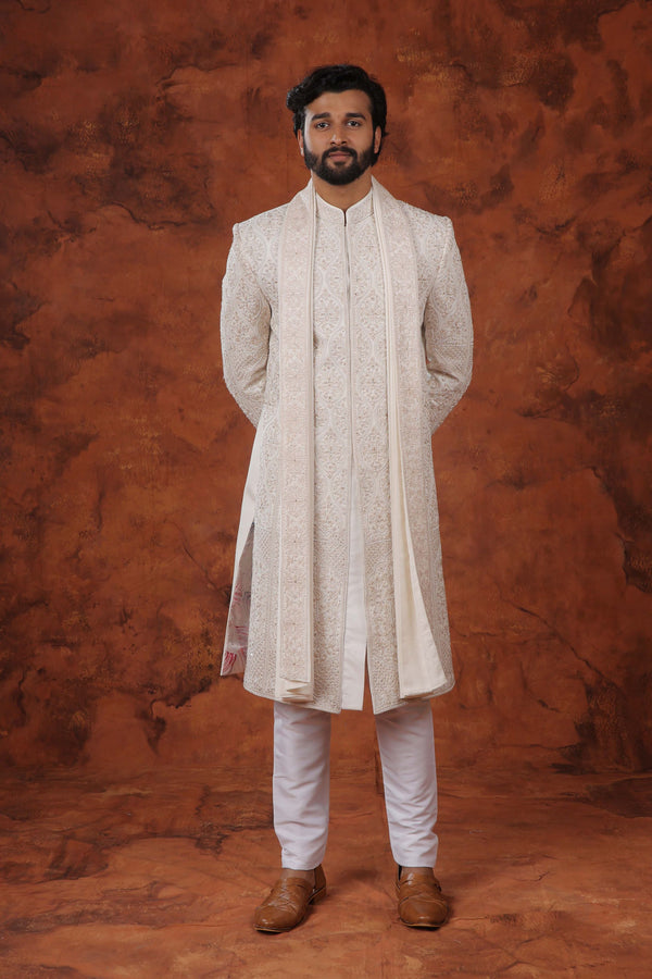 Elan Ivory Sherwani Set