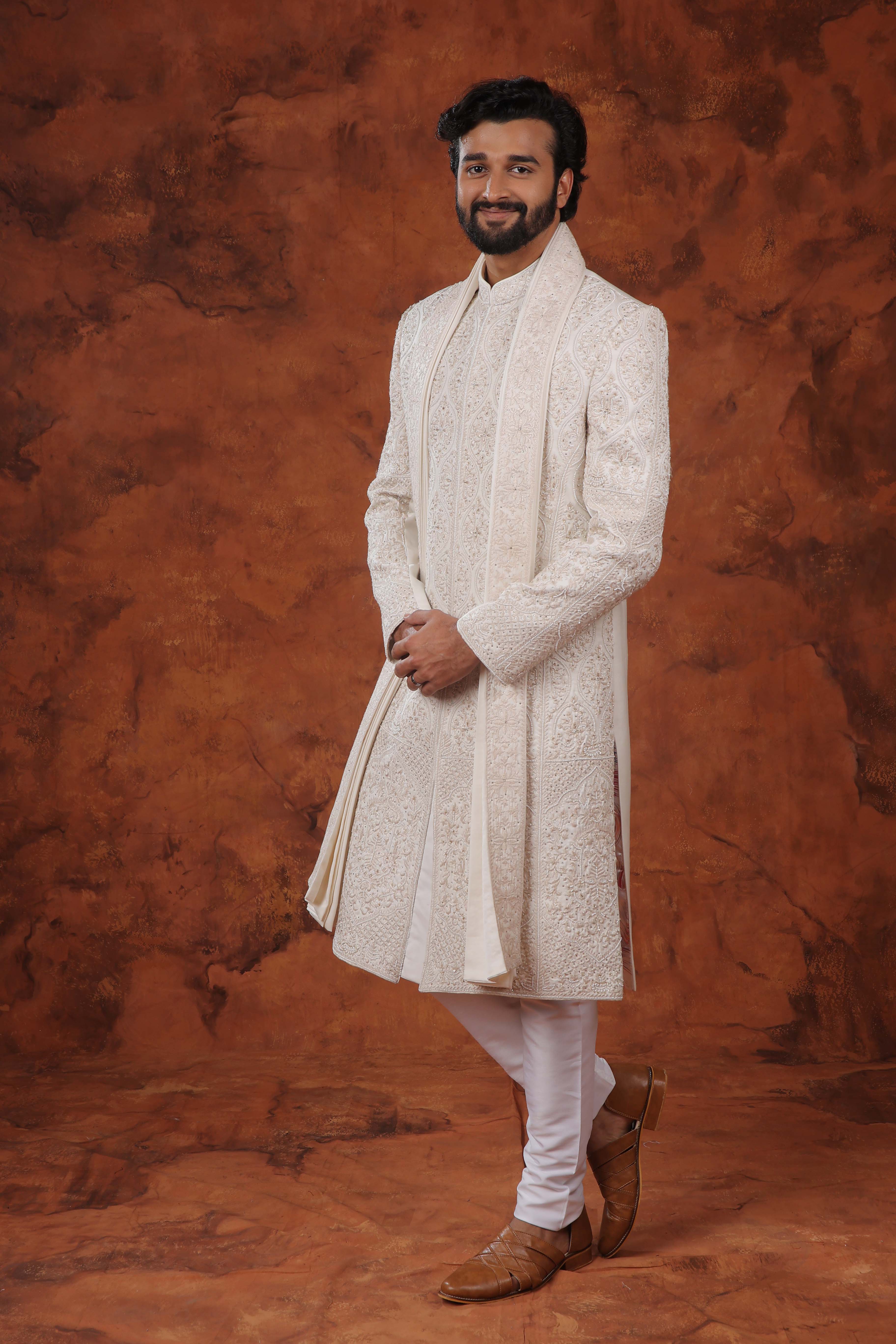 Elan Ivory Sherwani Set