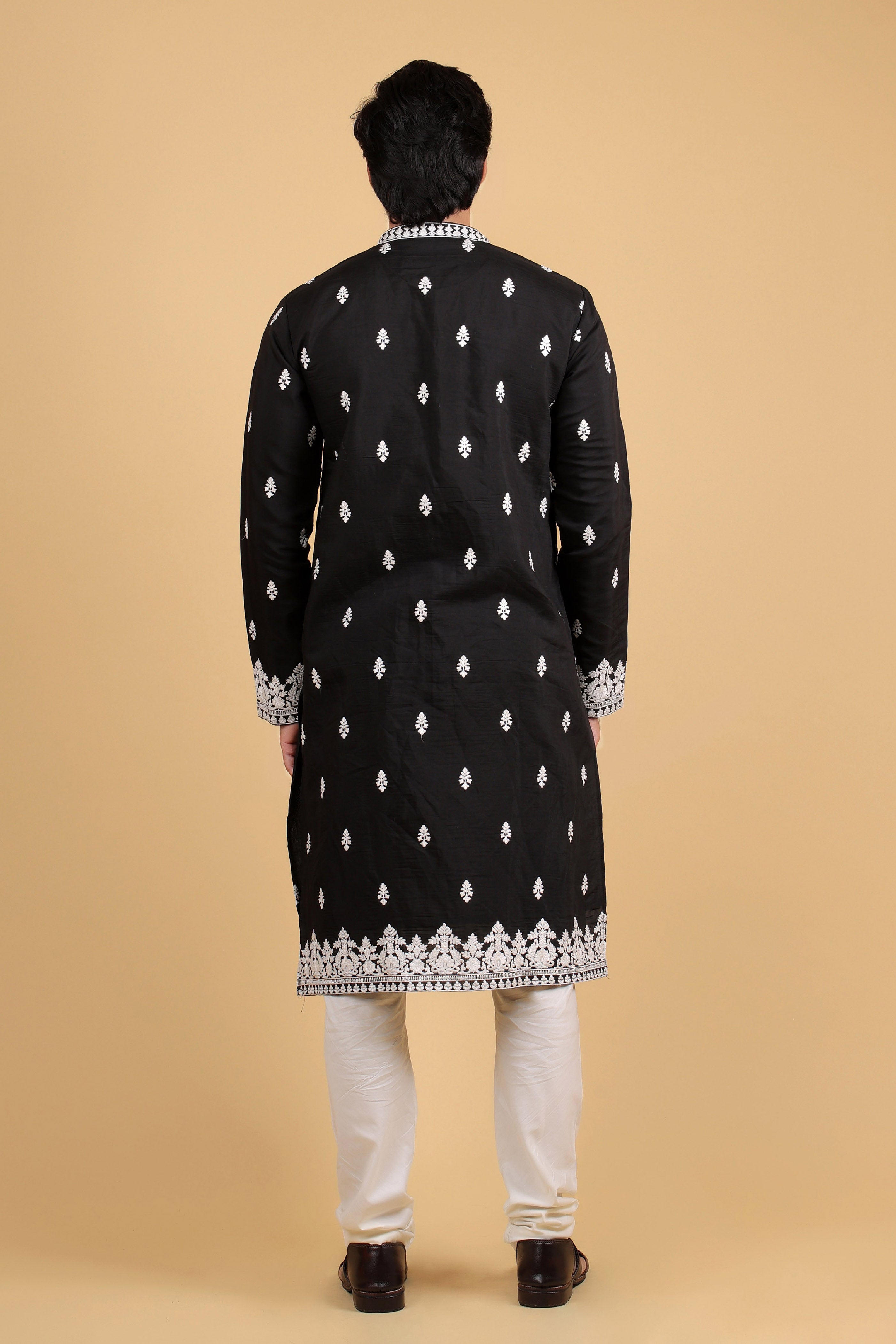 Ebony Elegance Chanderi Kurta