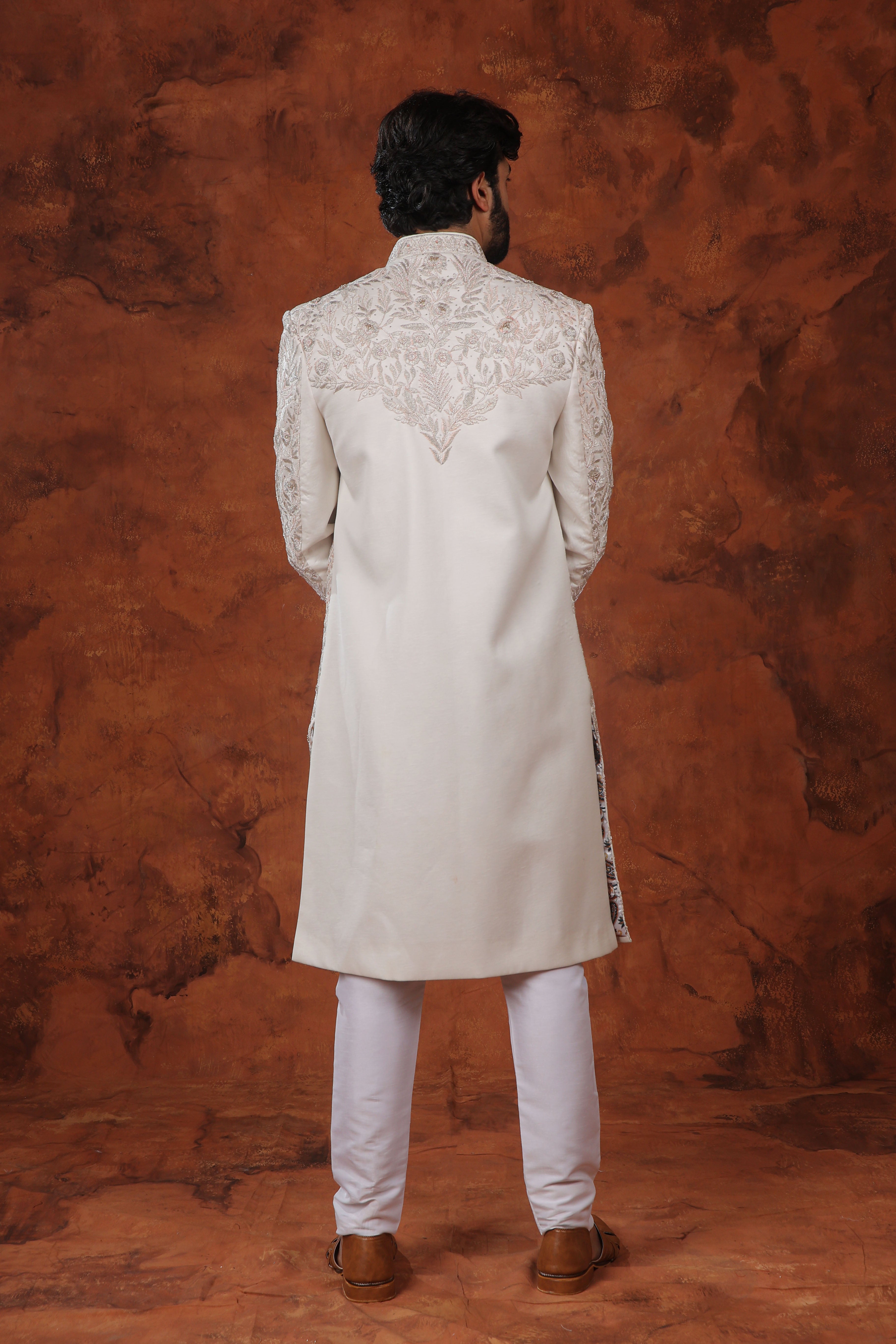 Meharudda Ivory Sherwani Set