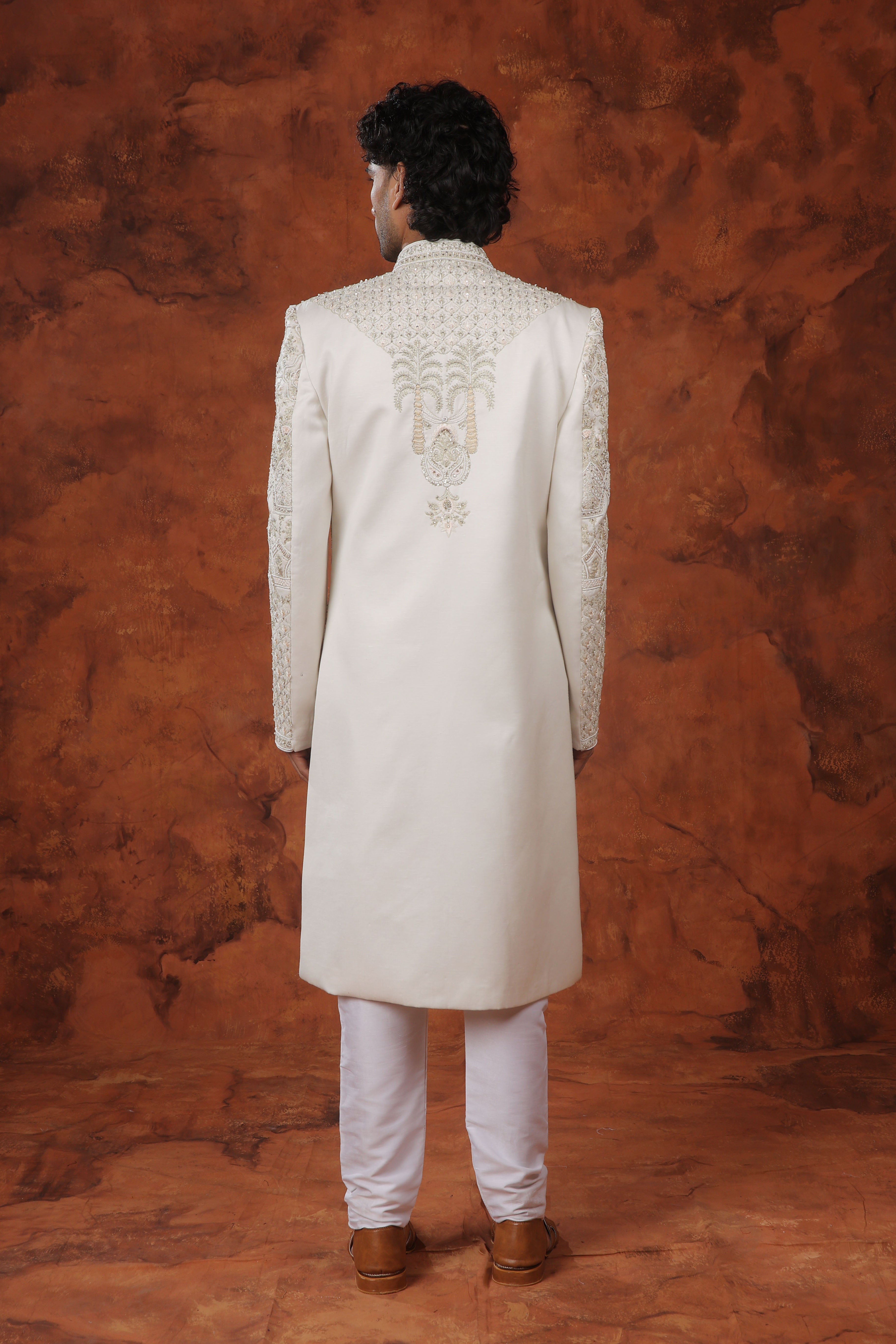 Stone Ivory Sherwani Set