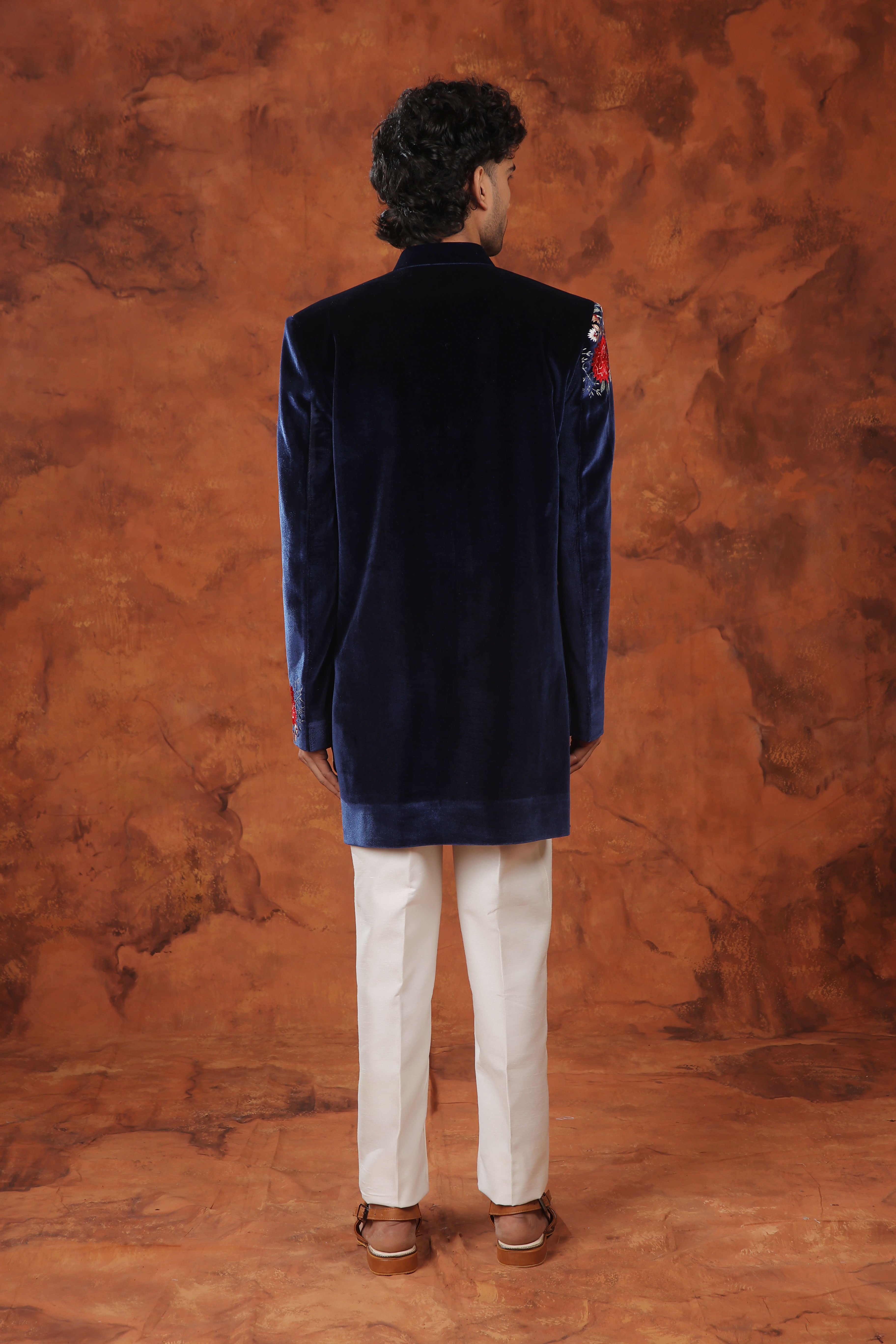 Regal Bloom Multicolor Threadwork Indowestern