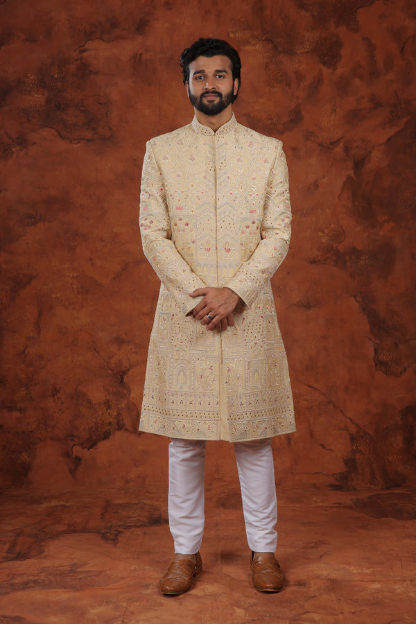 Suvarna Beige Sherwani Set