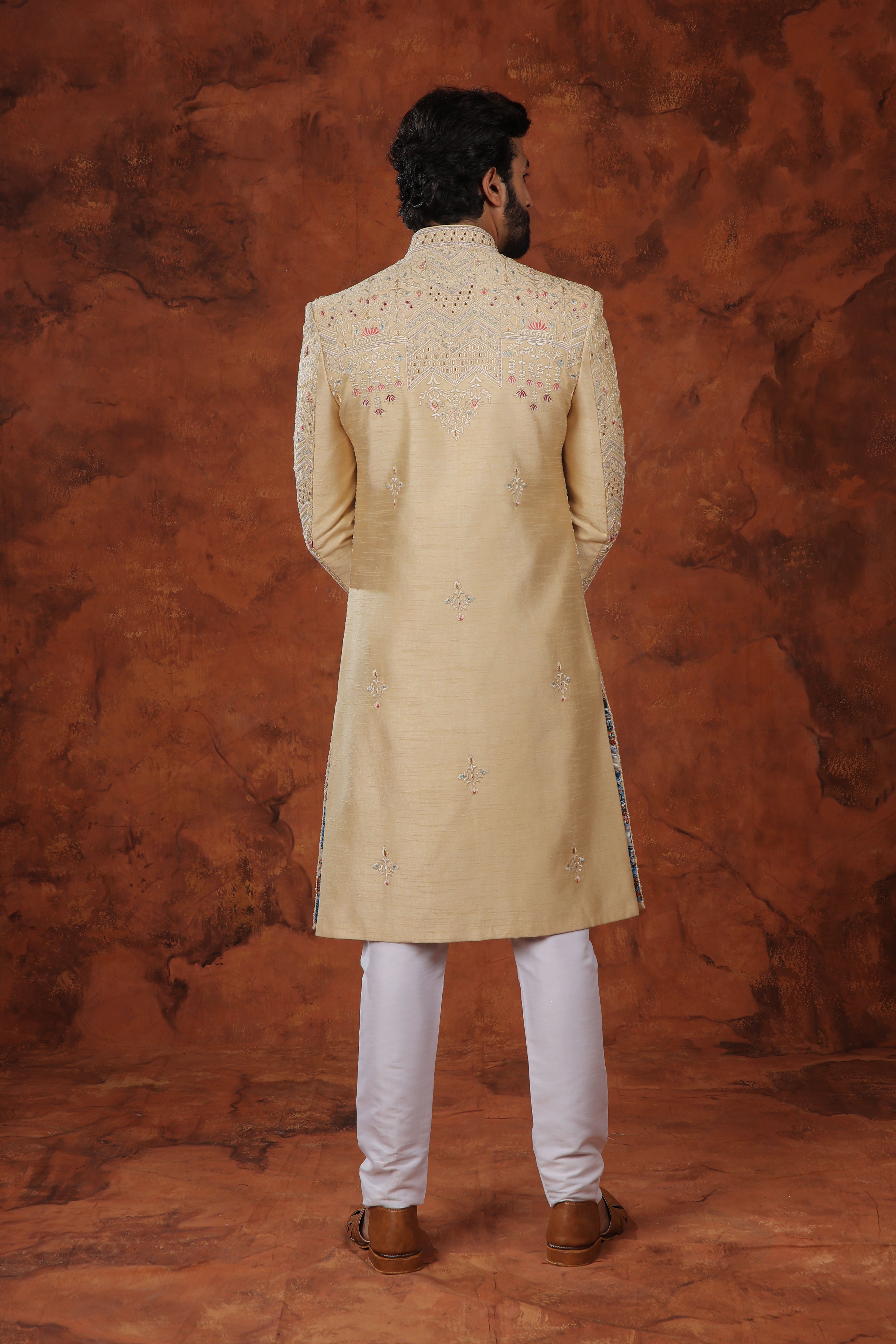 Suvarna Beige Sherwani Set
