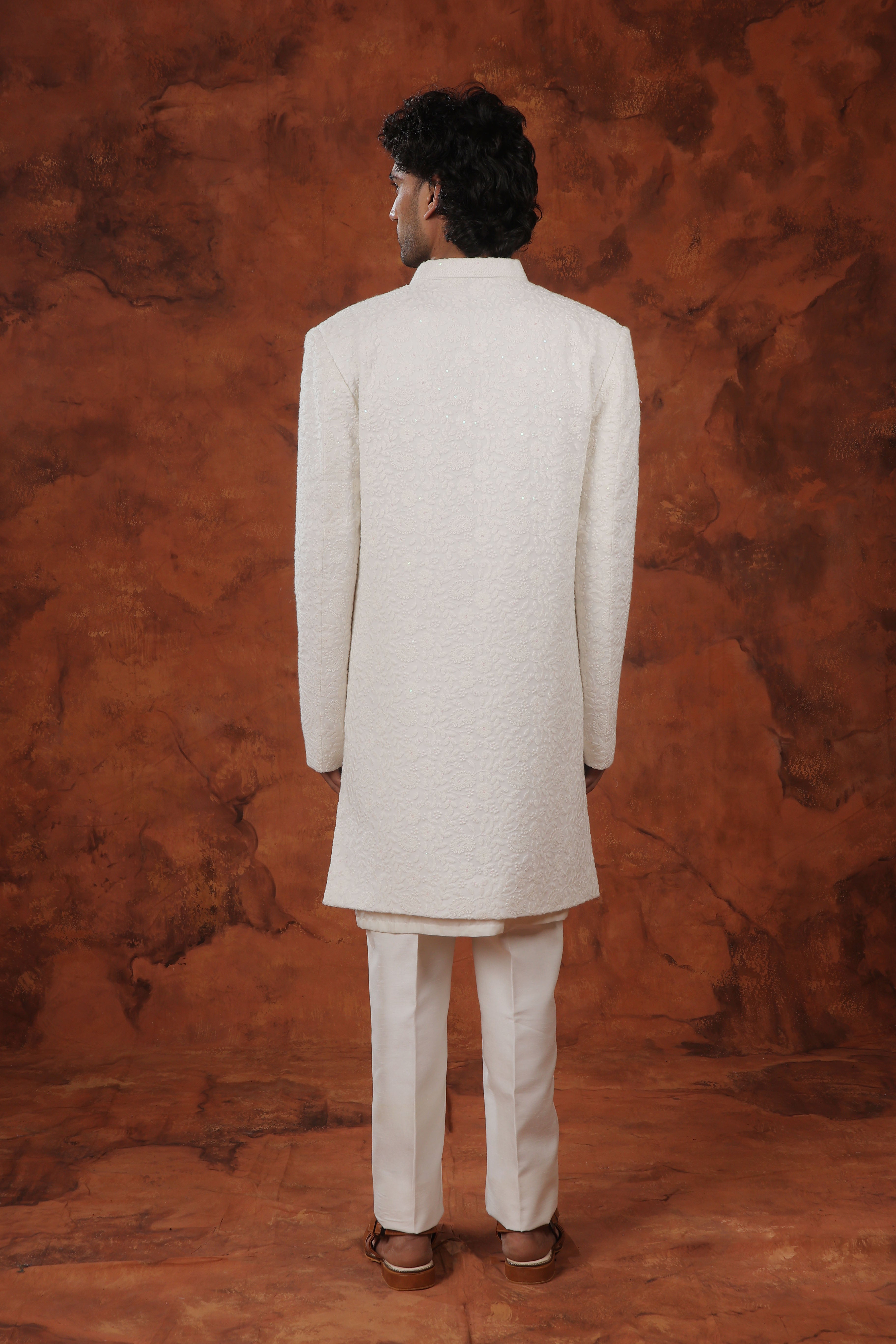 Ivory Grace Embroidered Indowestern Suit