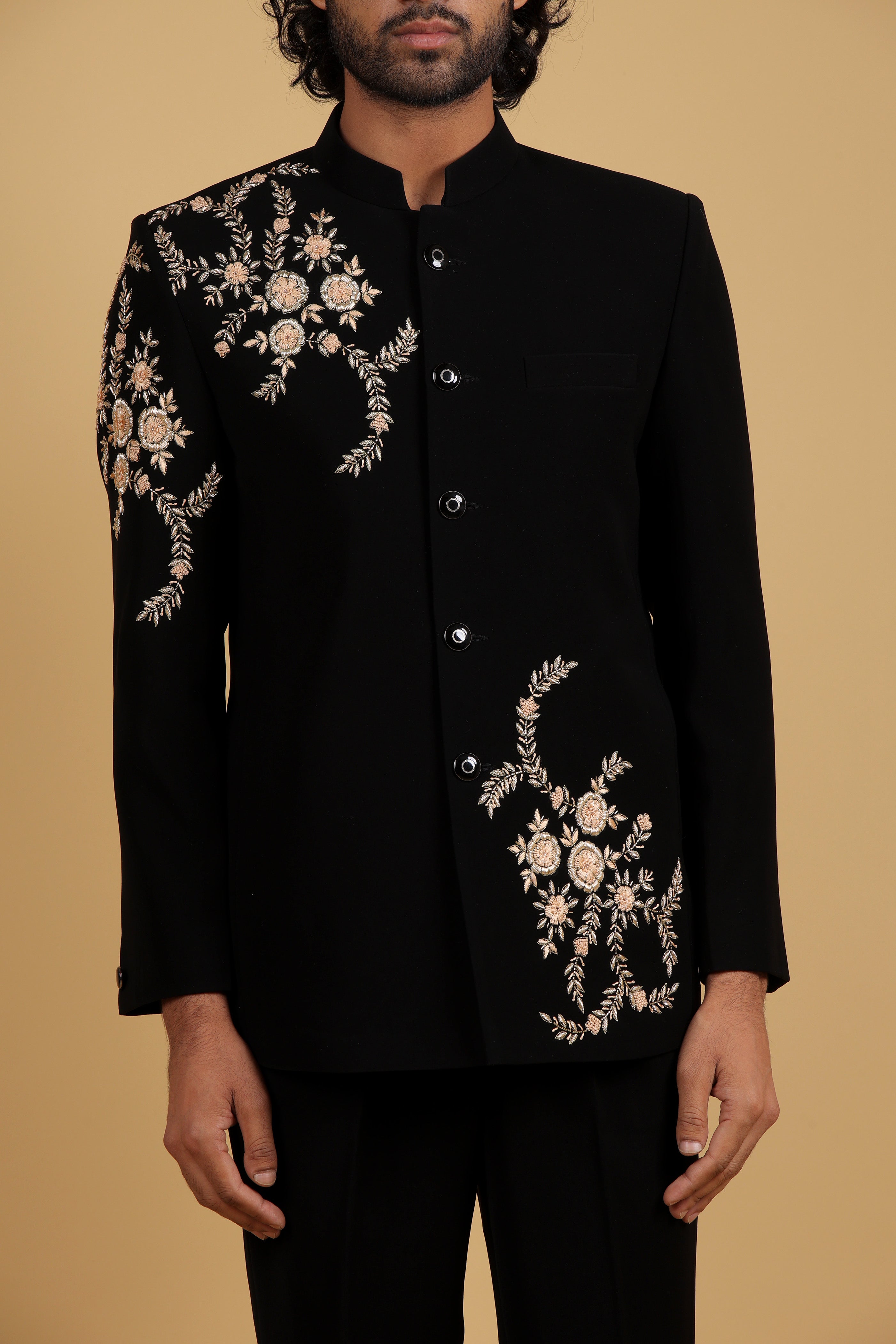 Noir Royale Kasab Embroidered Bandhgala