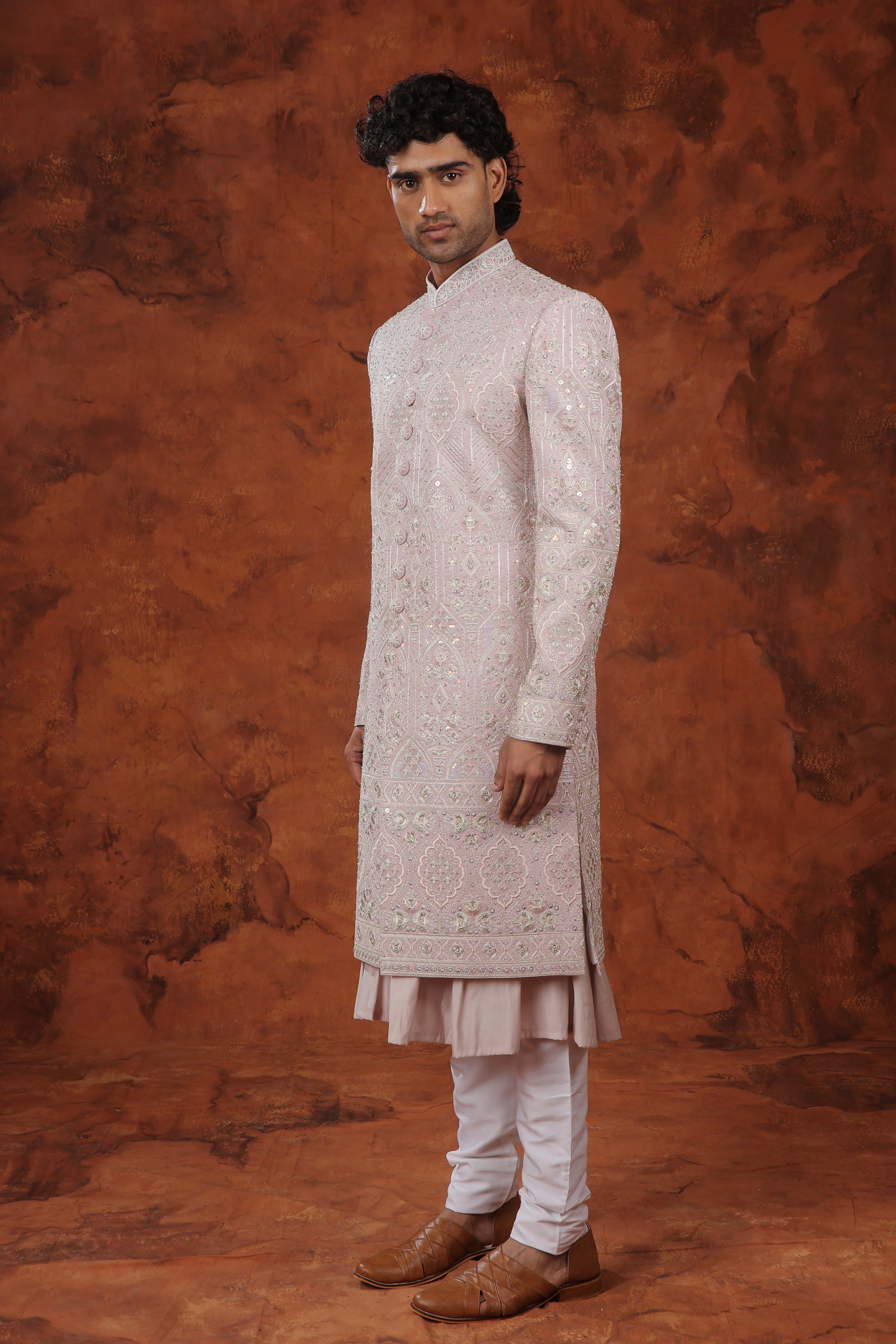 Gulnar Ivory Sherwani Set