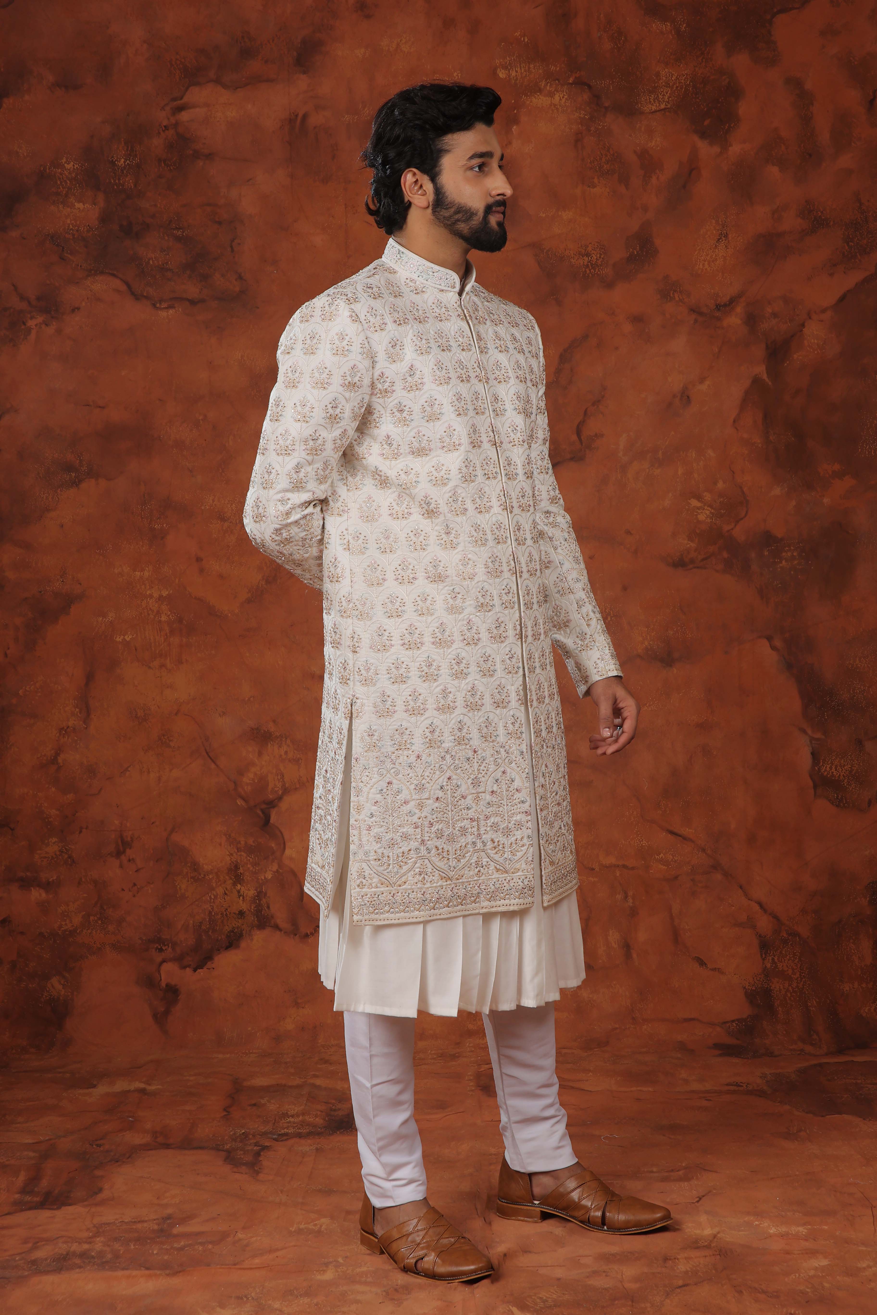 Ivory Kalam Sherwani Set