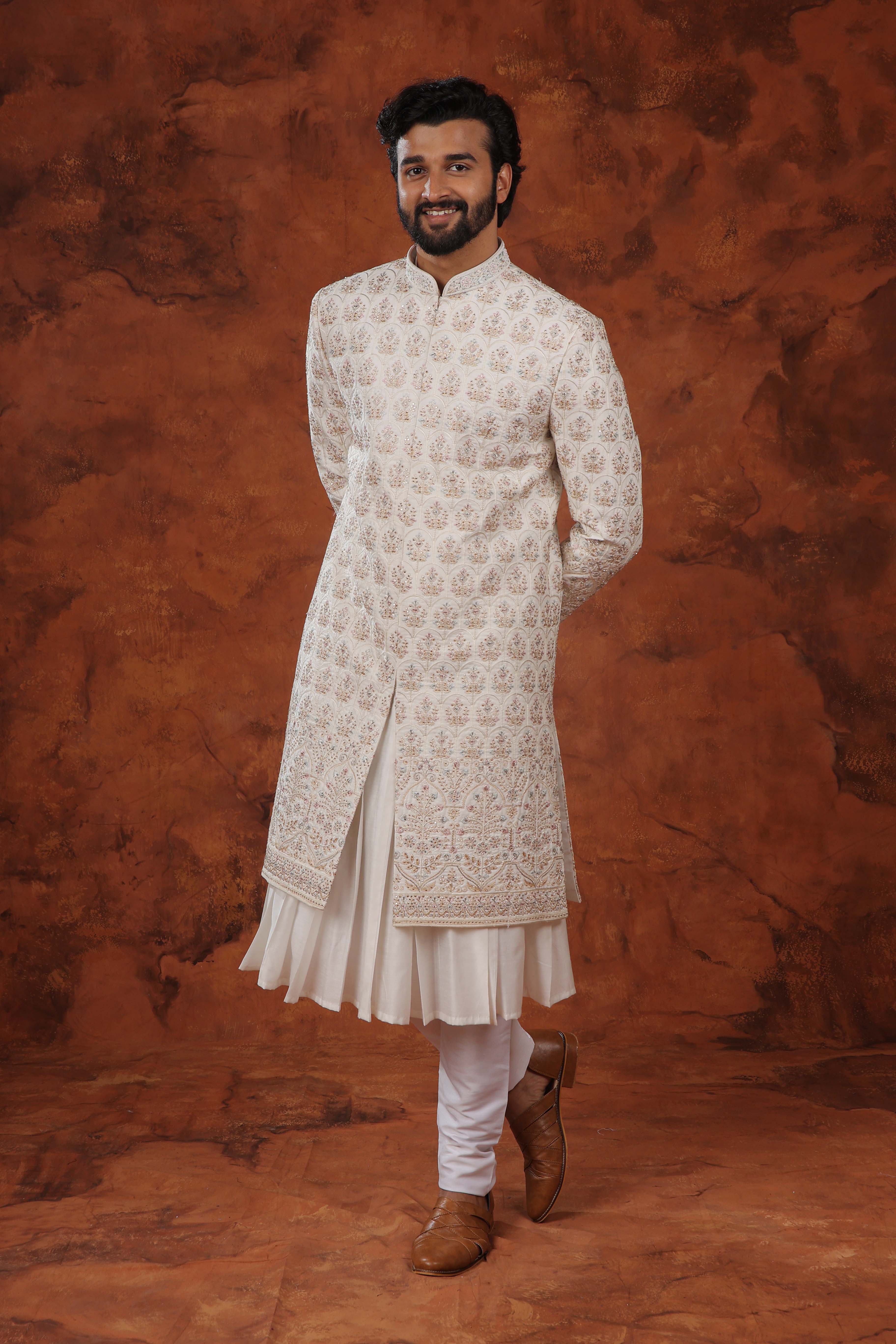 Ivory Kalam Sherwani Set