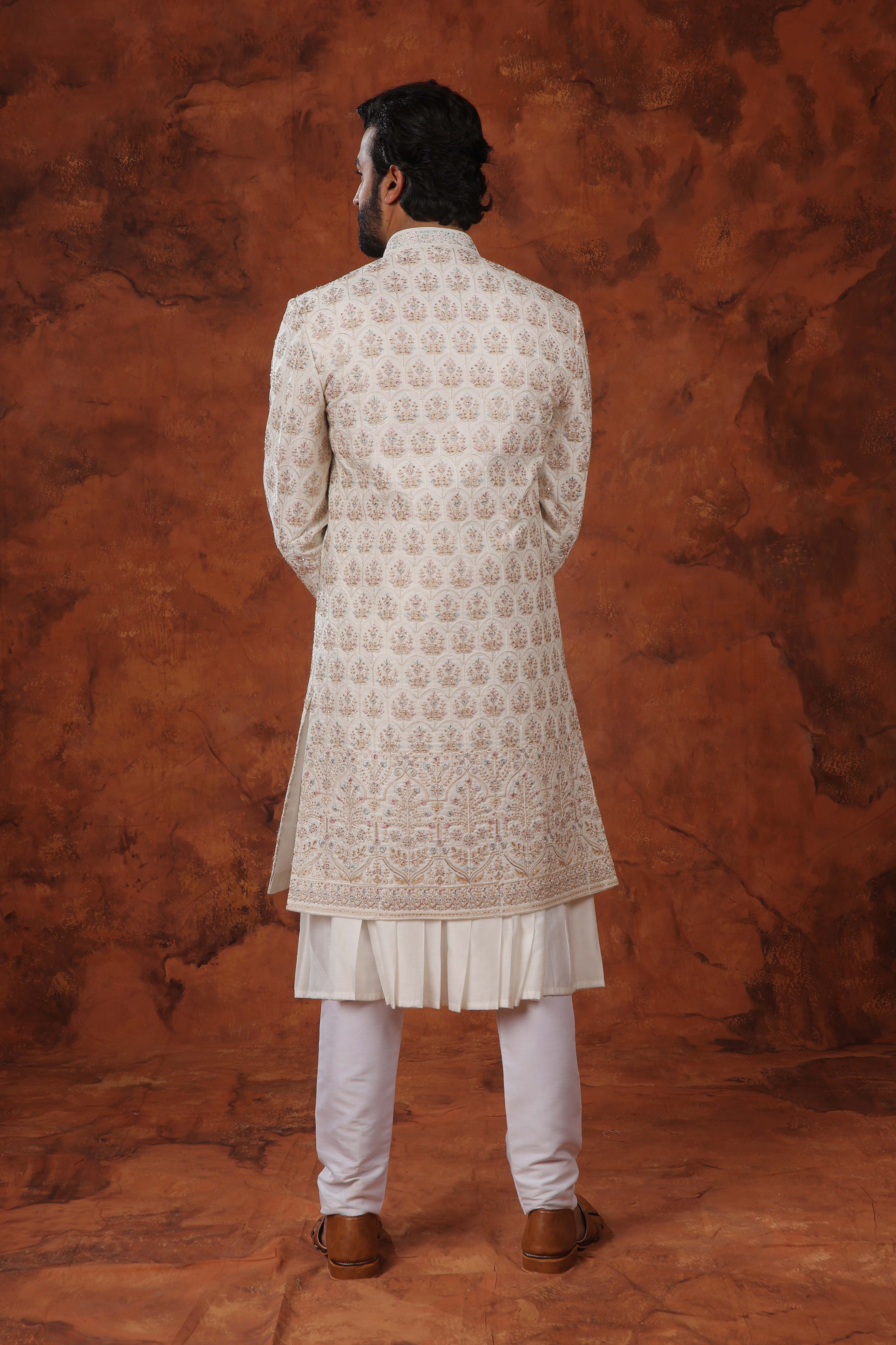 Ivory Kalam Sherwani Set