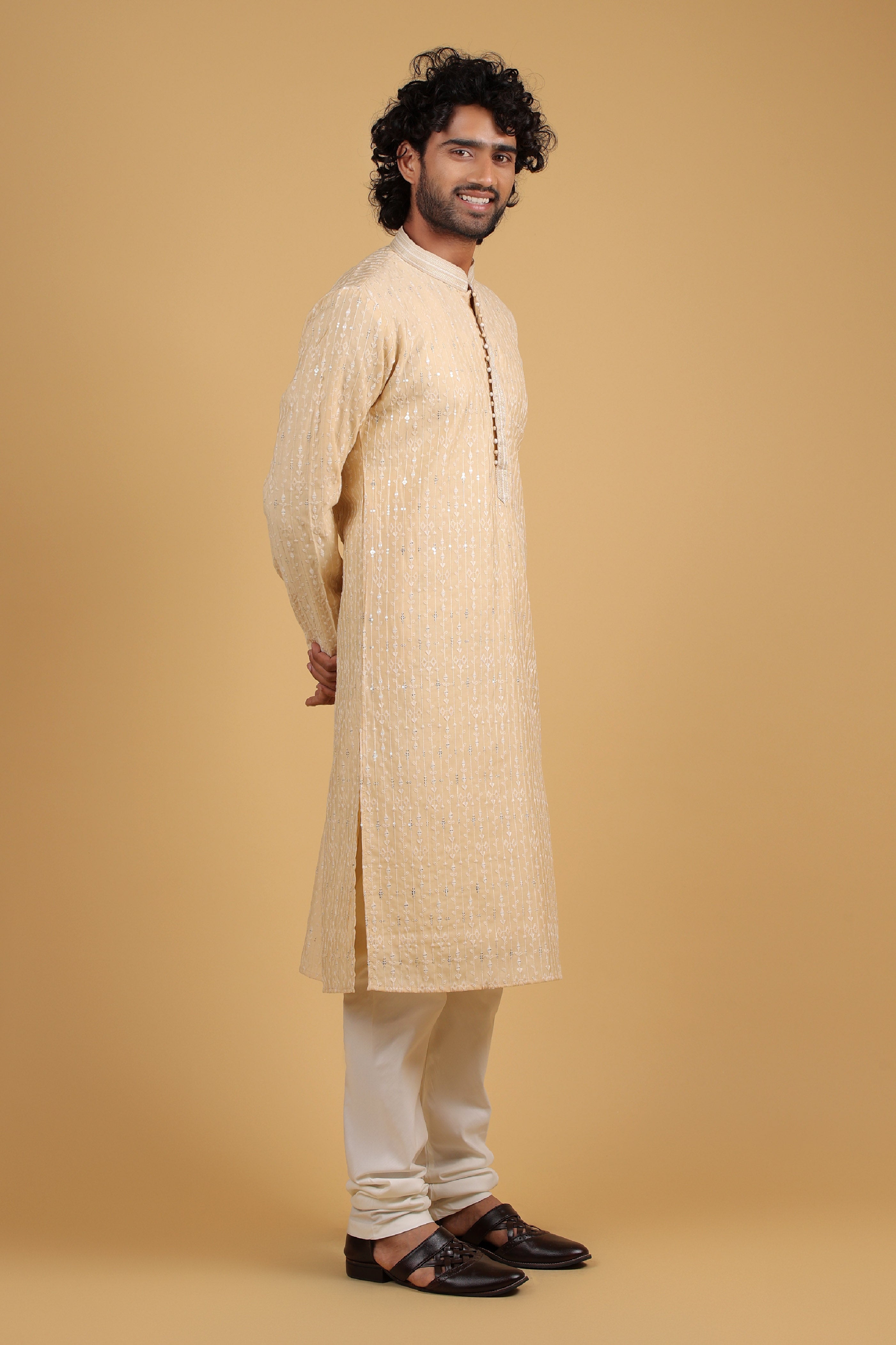 Pastel Grace Light Gold Kurta
