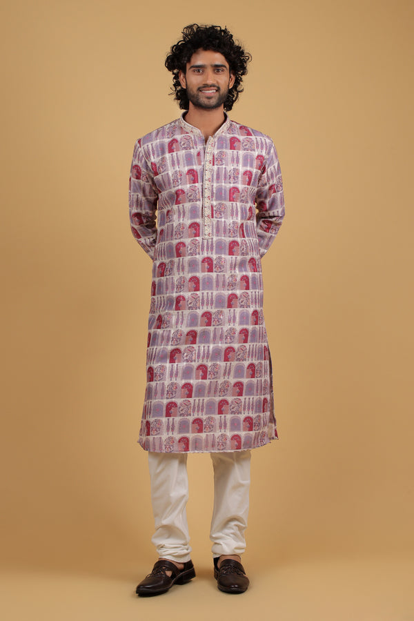 Heritage Bloom Light Purple Kurta