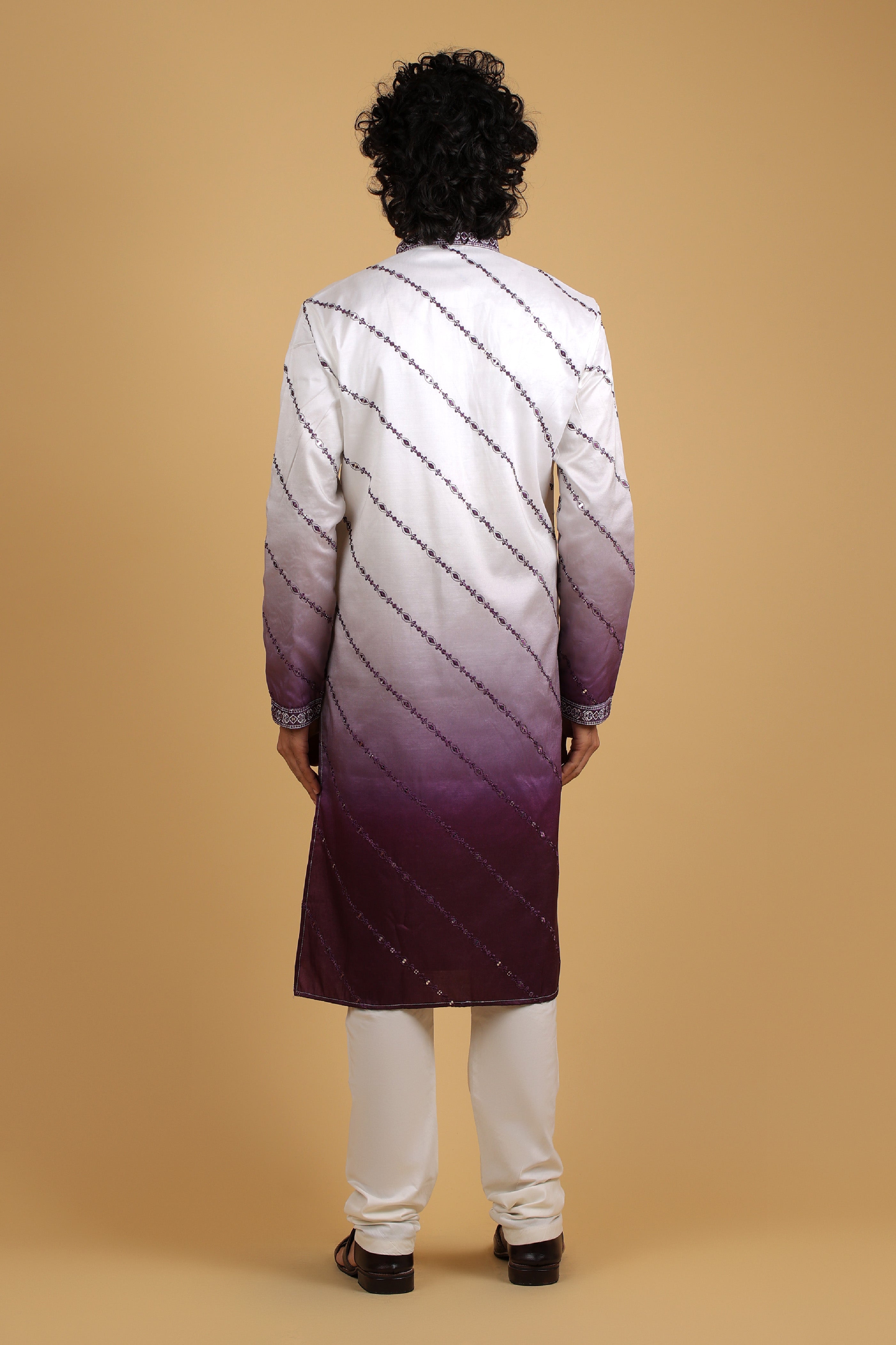 Imperial Ombre Purple Silk Kurta