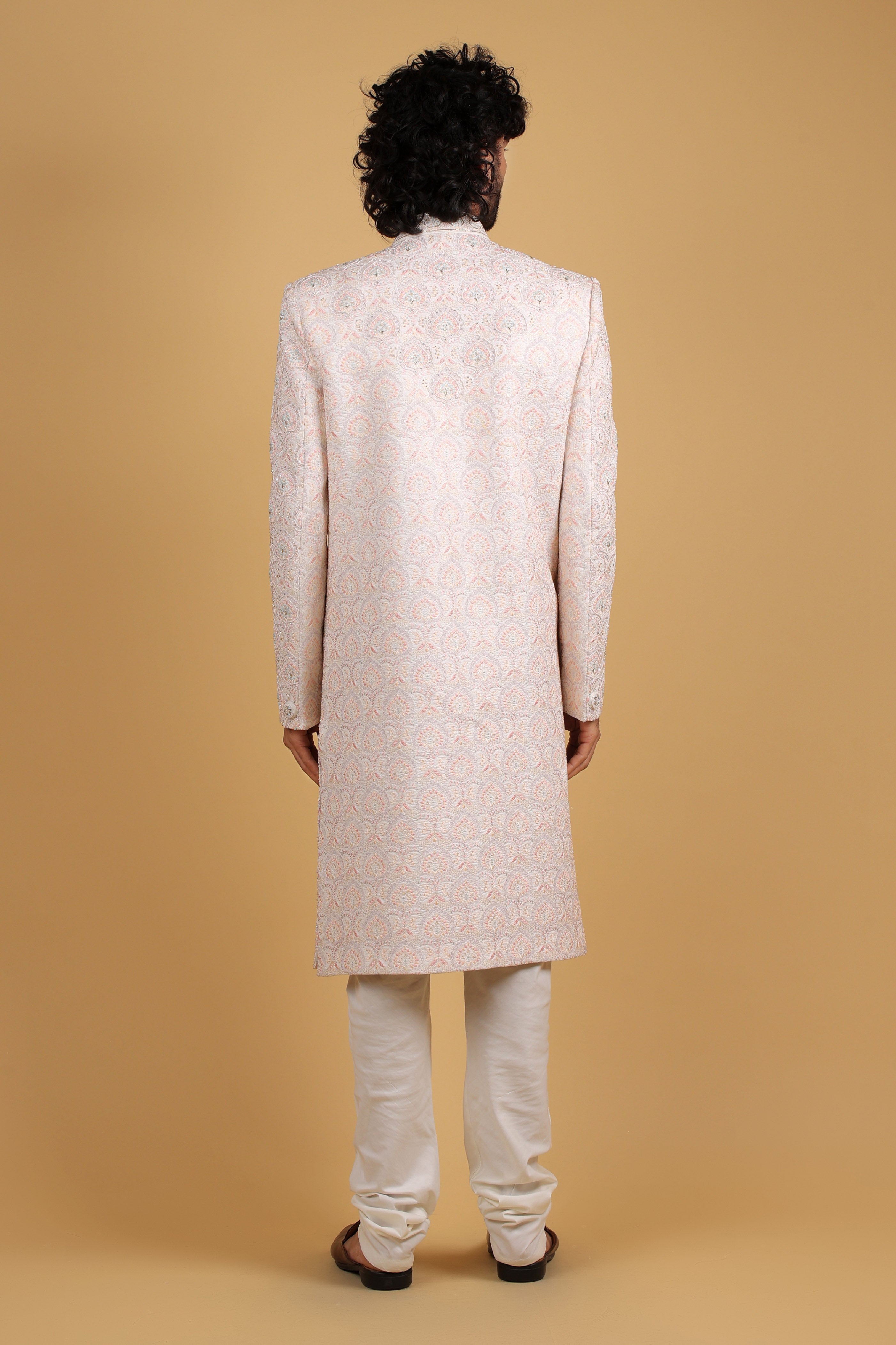 Ivory Majesty Multi-Thread Zari Sherwani Ensemble