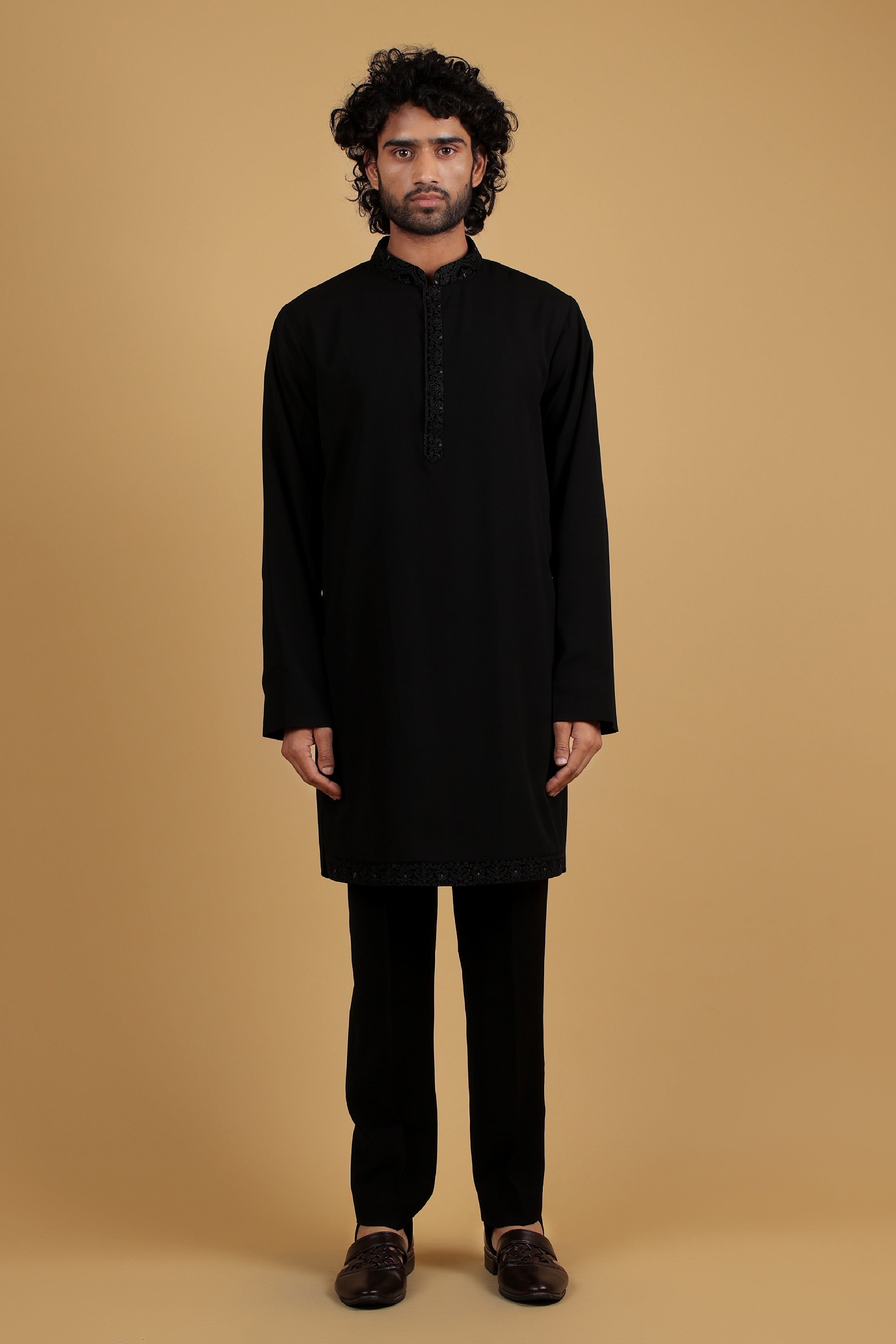 Noir Majesty Embroidered Indo-Western Ensemble