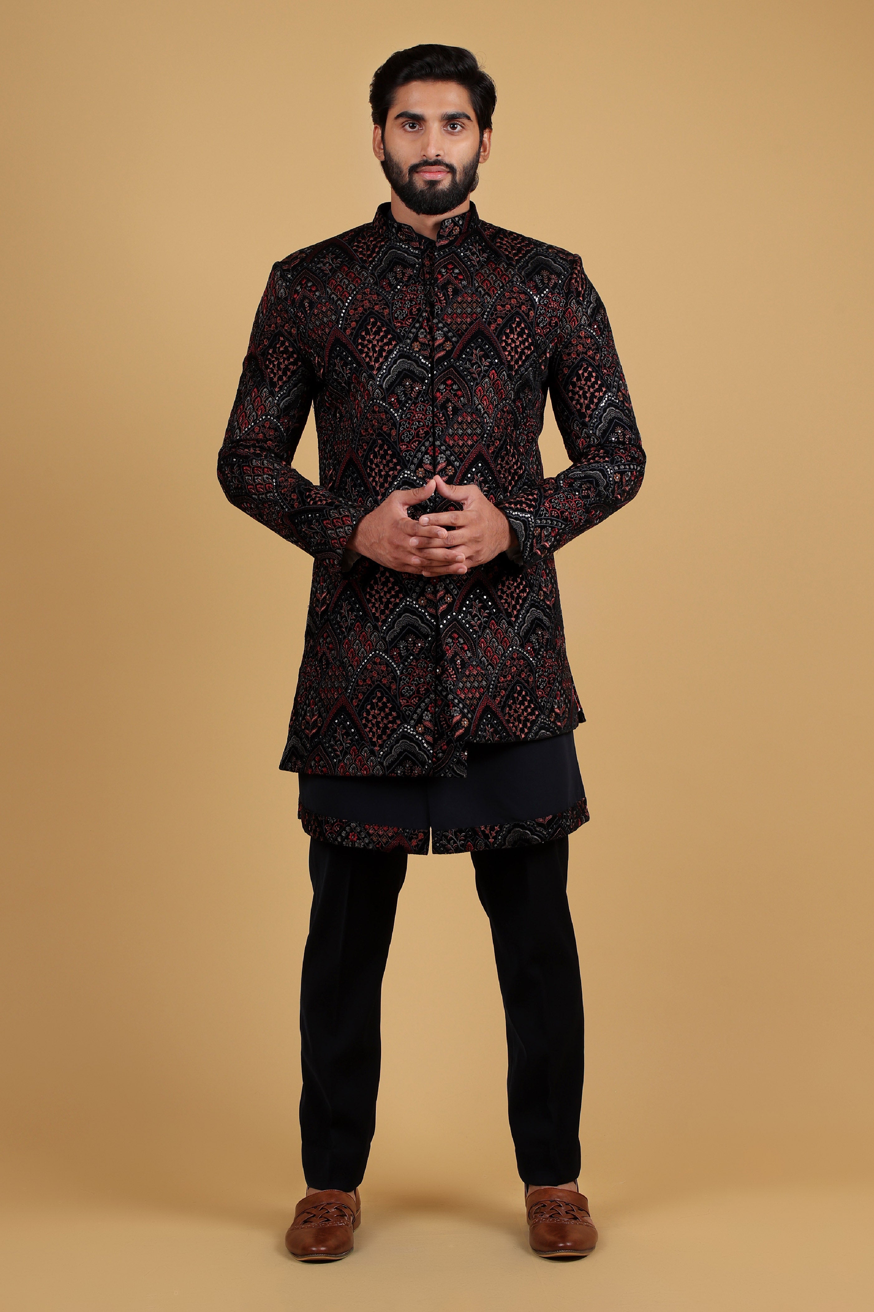 Royal Azure Embroidered Indo-Western